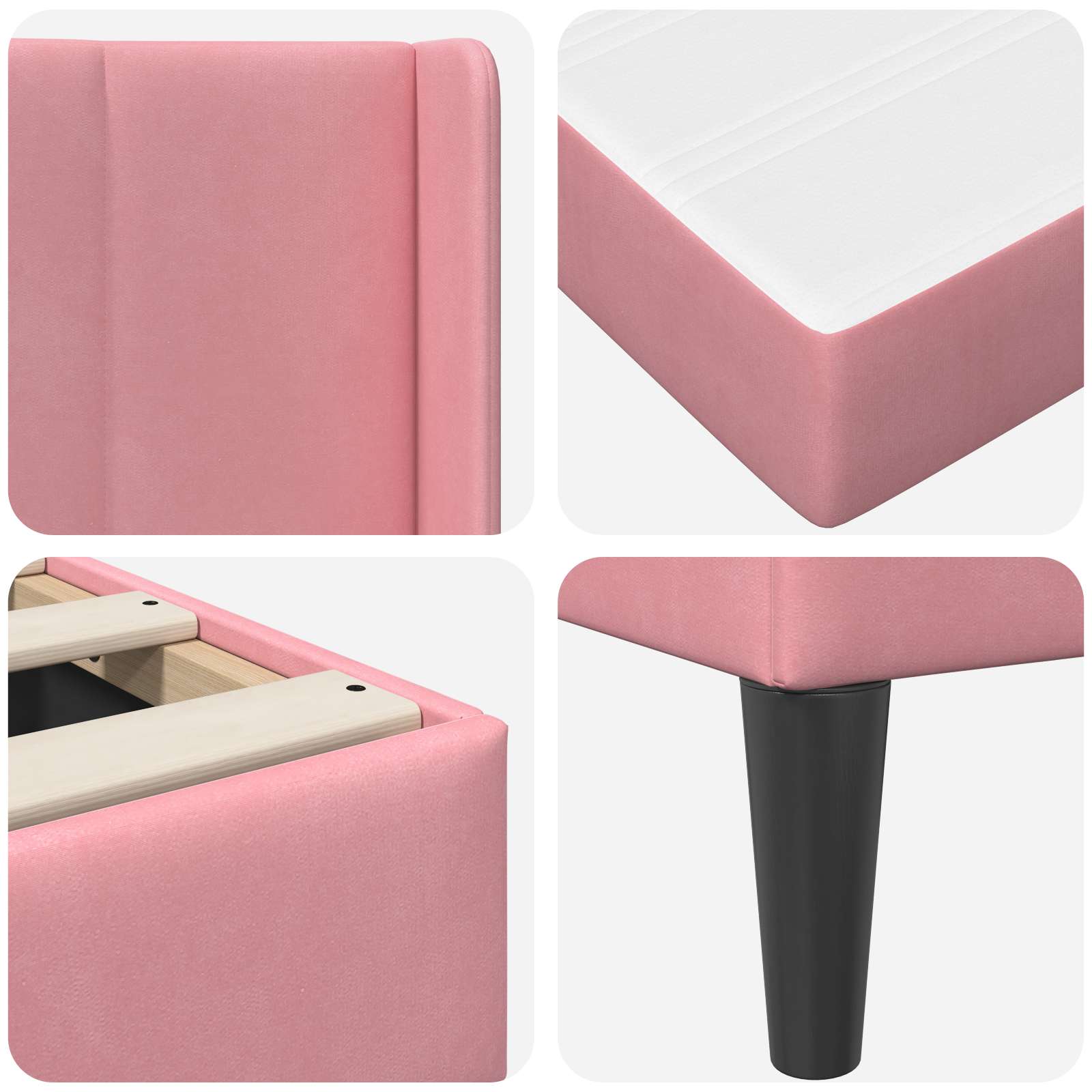 Cadre de lit avec matelas Rose 120 x 200 cm Velours - XIOS