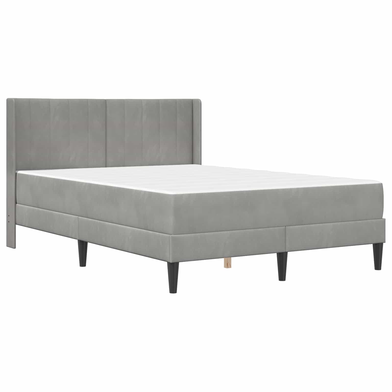 Cadre de lit avec matelas Gris clair 140 x 190 cm Velours - XIOS
