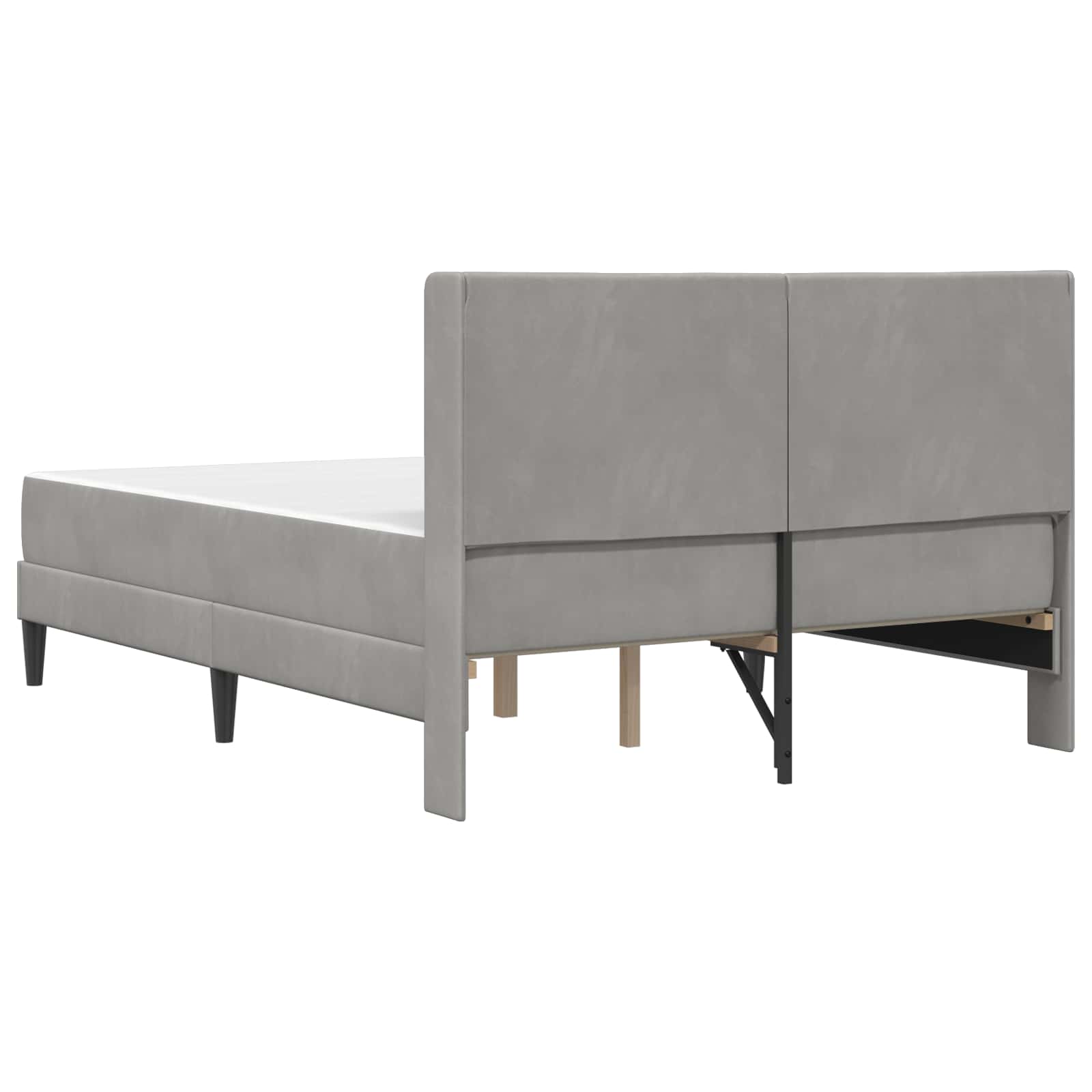 Cadre de lit avec matelas Gris clair 140 x 190 cm Velours - XIOS