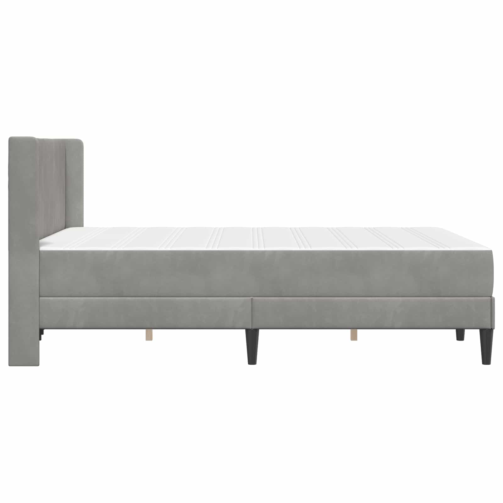Cadre de lit avec matelas Gris clair 140 x 190 cm Velours - XIOS