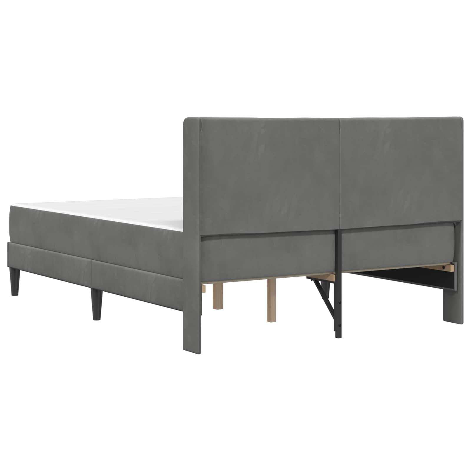 Cadre de lit avec matelas Gris foncé 140 x 190 cm Velours - XIOS