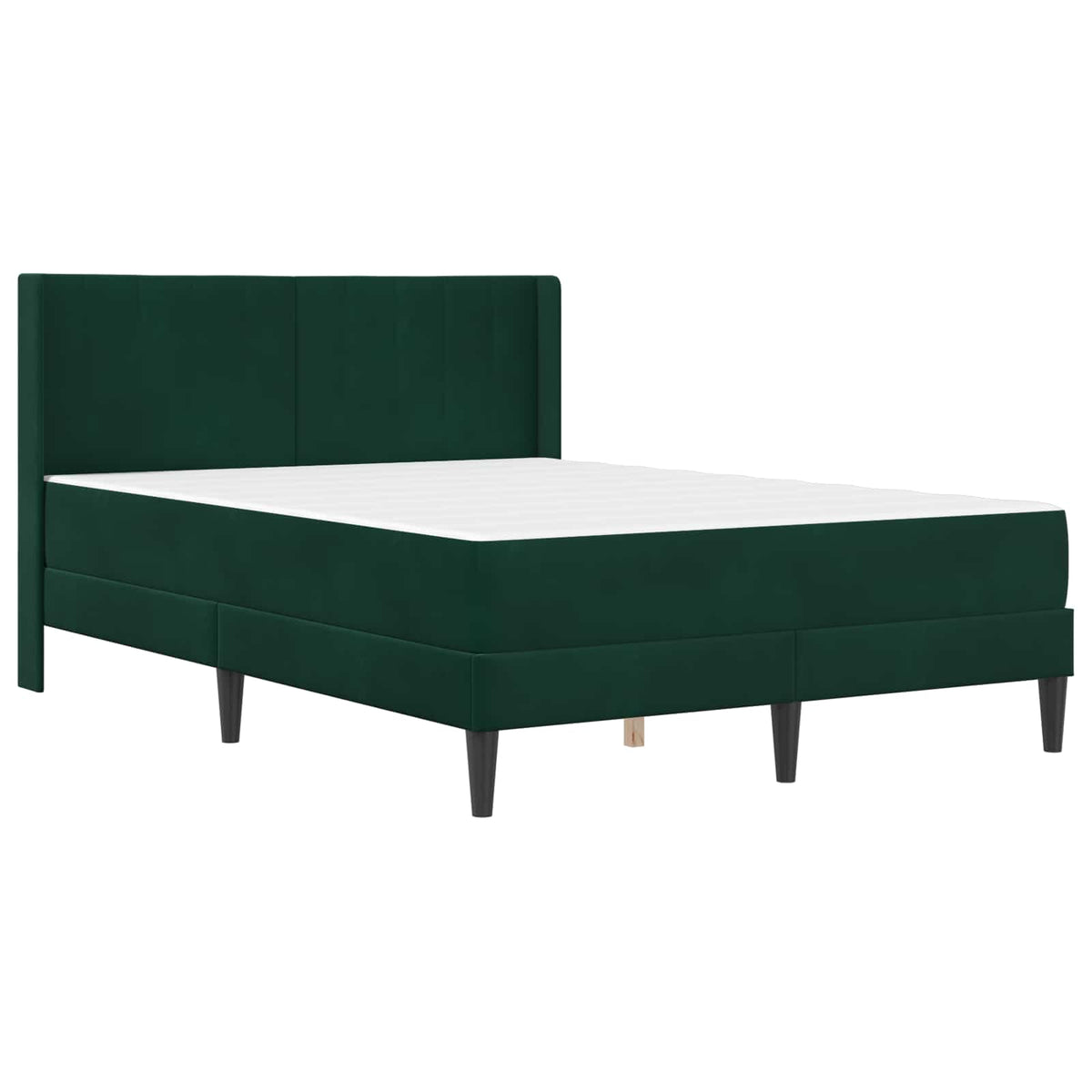 Cadre de lit avec matelas Vert foncé 140 x 190 cm Velours