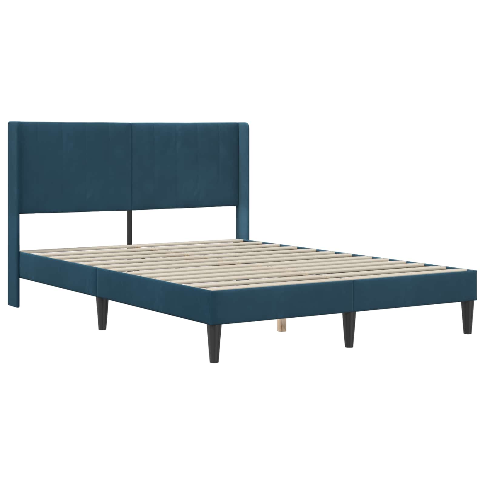 Cadre de lit avec matelas Bleu 140 x 190 cm Velours - XIOS