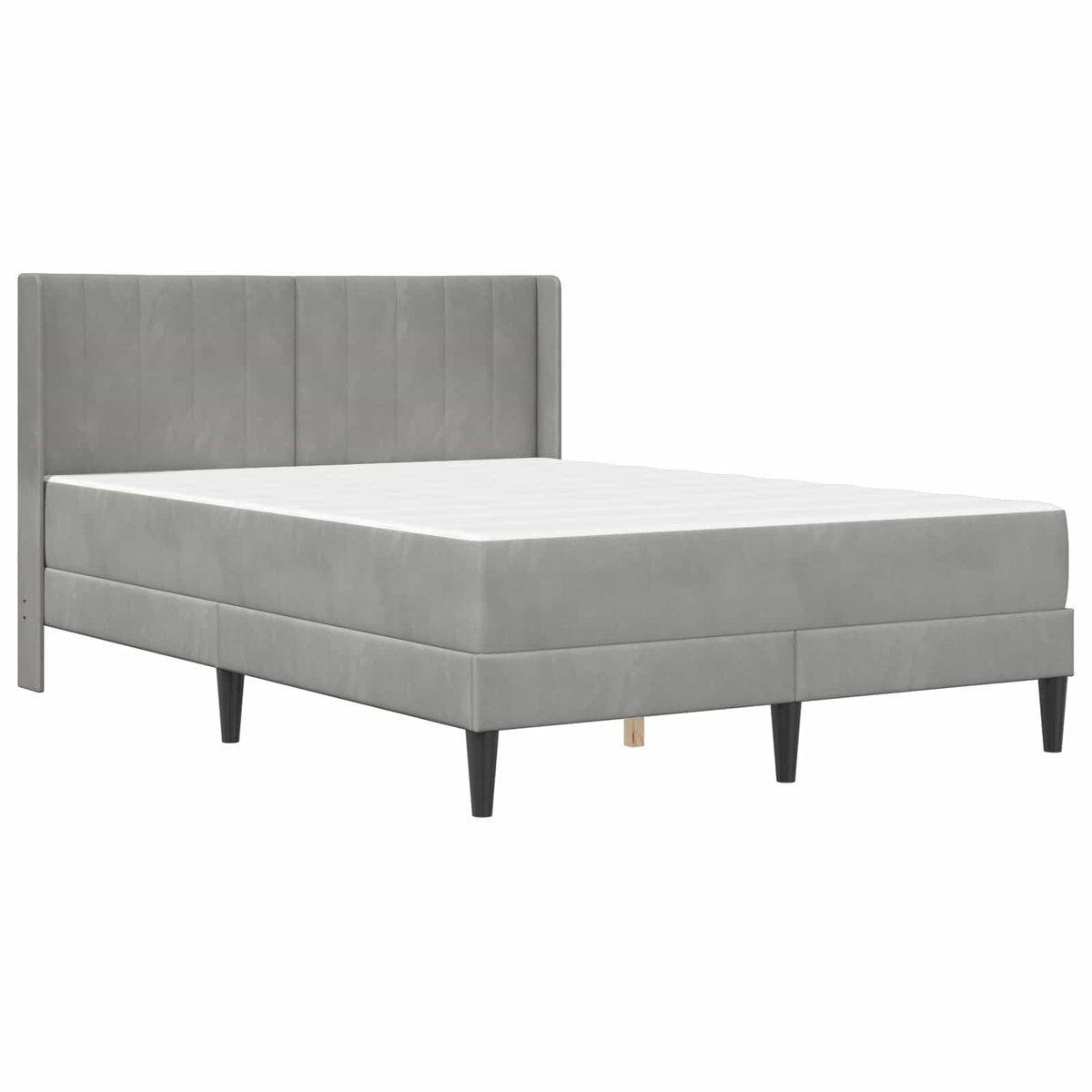 Cadre de lit avec matelas Gris clair 140 x 200 cm Velours