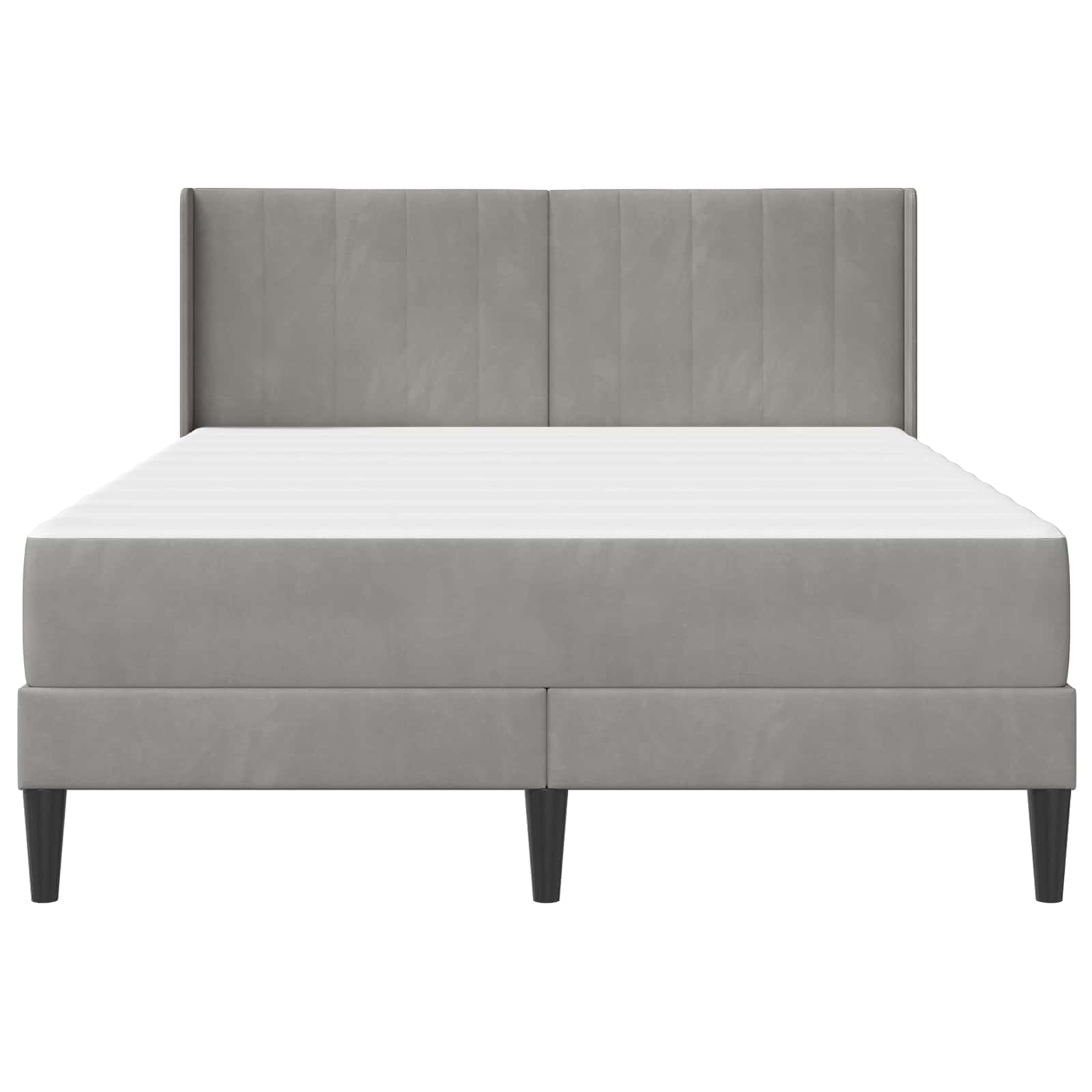 Cadre de lit avec matelas Gris clair 140 x 200 cm Velours - XIOS