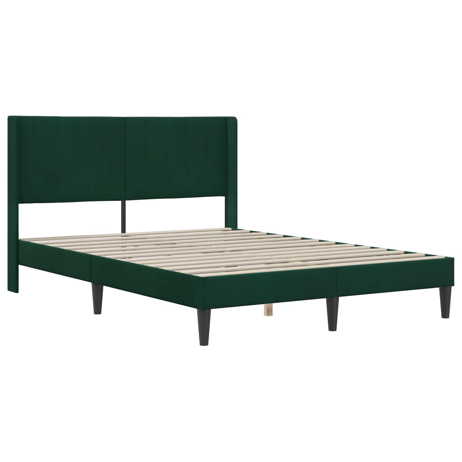 Cadre de lit avec matelas Vert foncé 140 x 200 cm Velours - XIOS