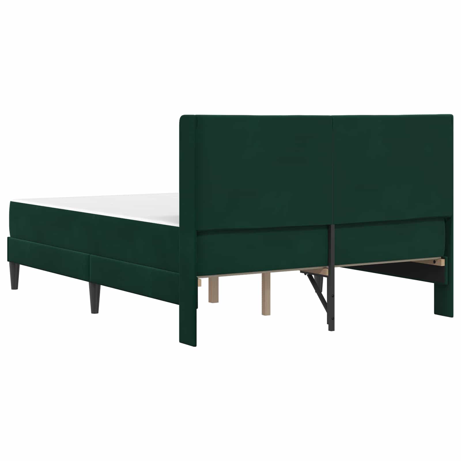 Cadre de lit avec matelas Vert foncé 140 x 200 cm Velours - XIOS