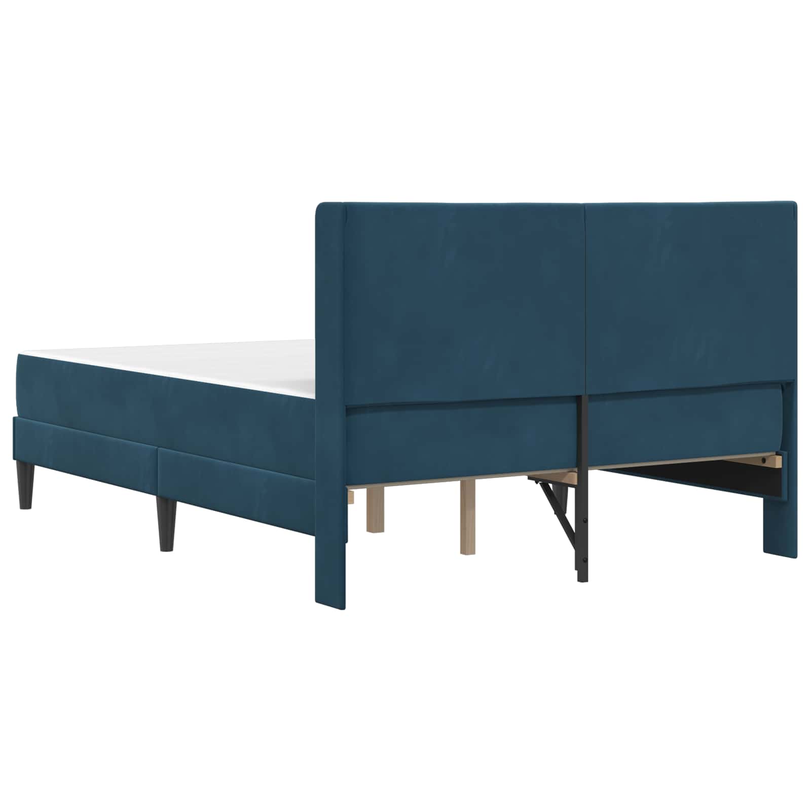 Cadre de lit avec matelas Bleu 140 x 200 cm Velours - XIOS