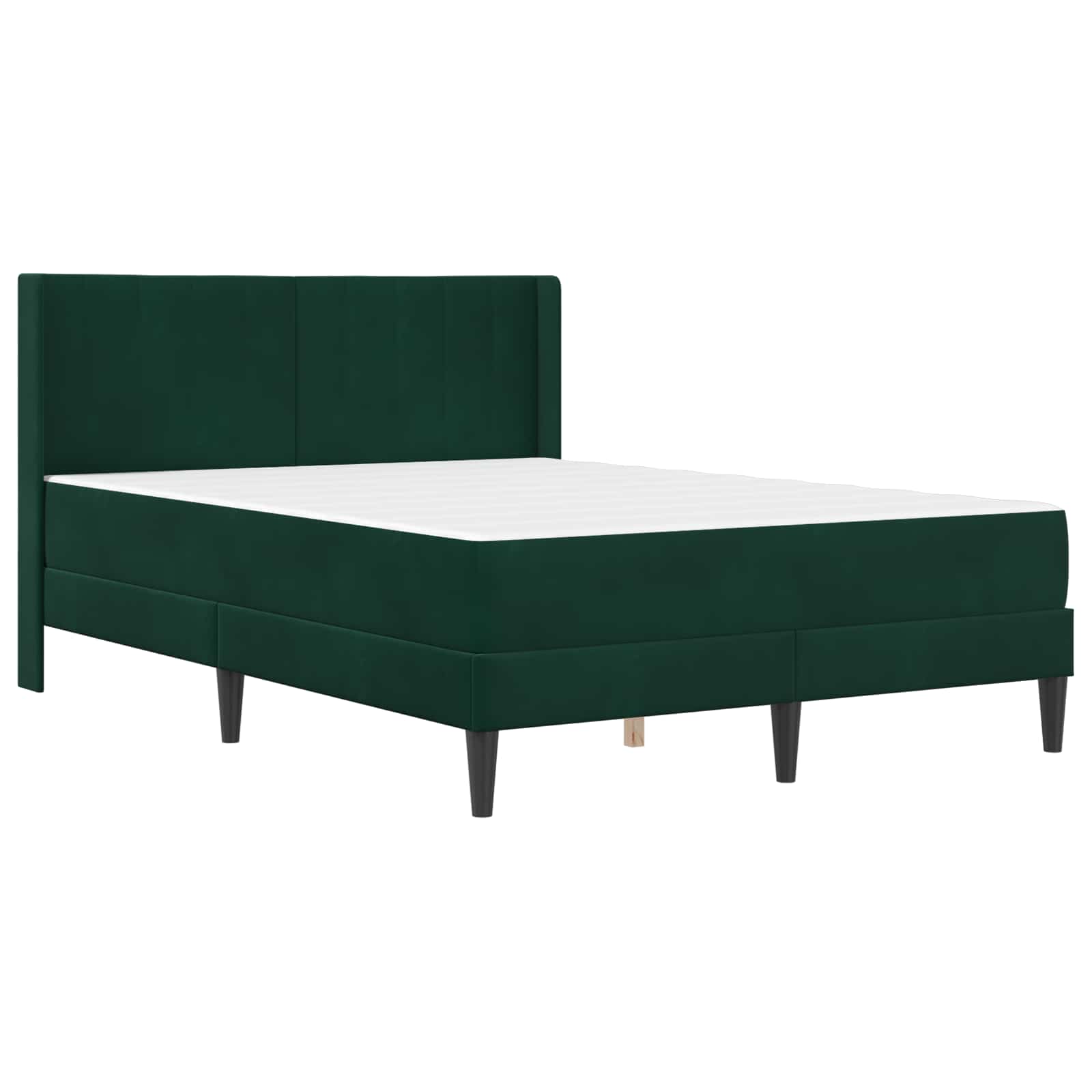 Cadre de lit avec matelas Vert foncé 160 x 200 cm Velours - XIOS
