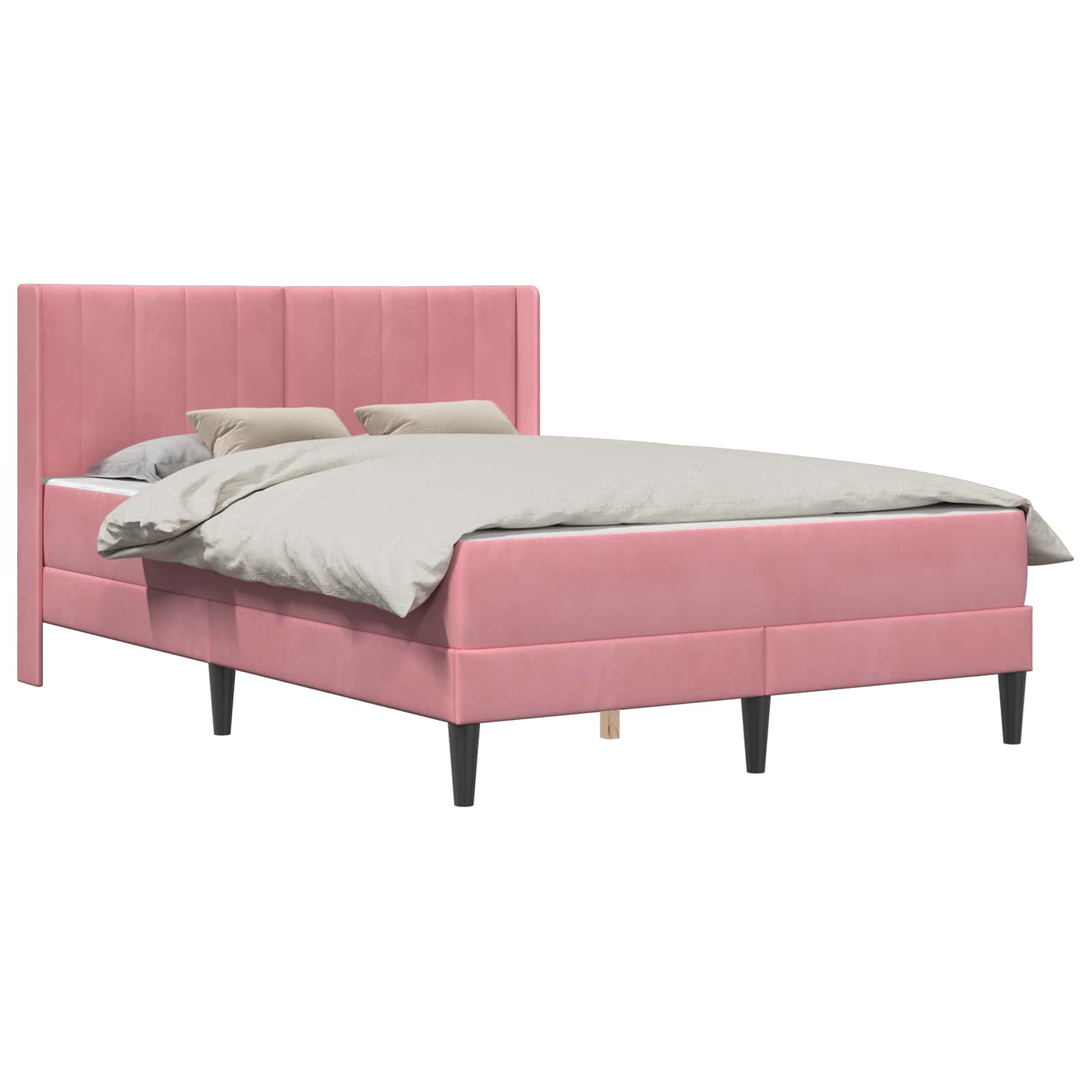Cadre de lit avec matelas Rose 160 x 200 cm Velours - XIOS