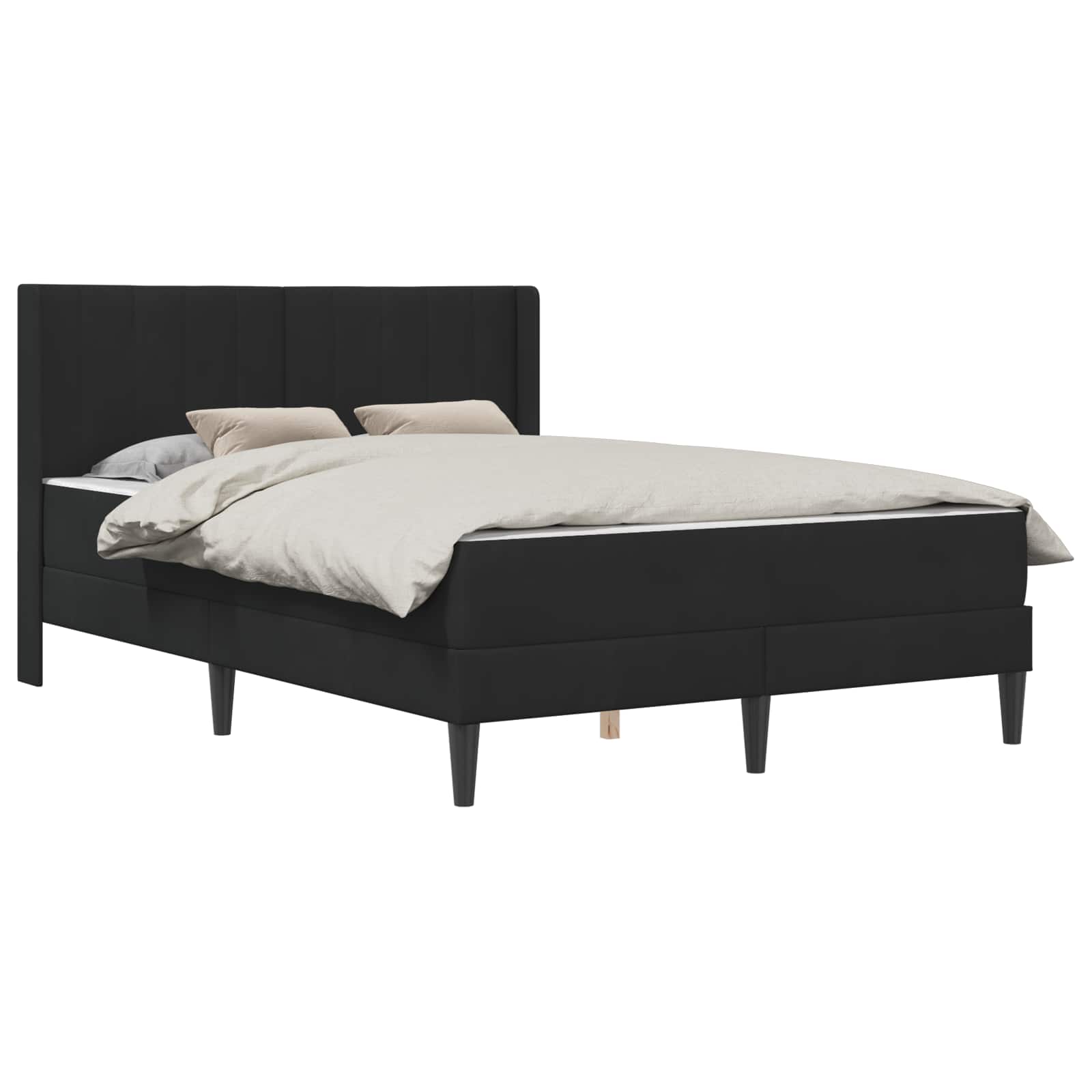Cadre de lit avec matelas Noir 160 x 200 cm Velours - XIOS