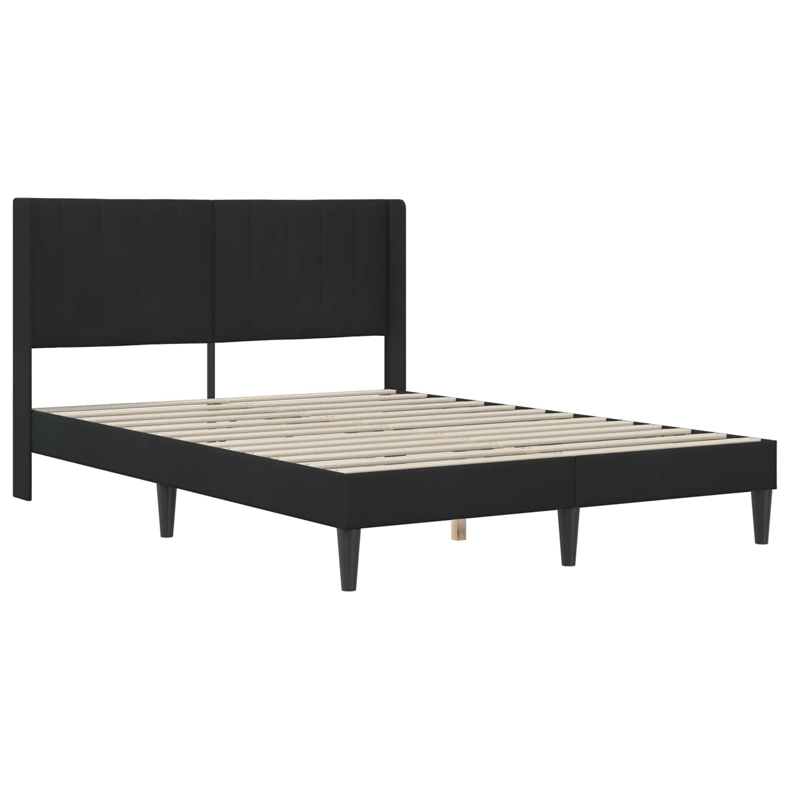 Cadre de lit avec matelas Noir 160 x 200 cm Velours - XIOS
