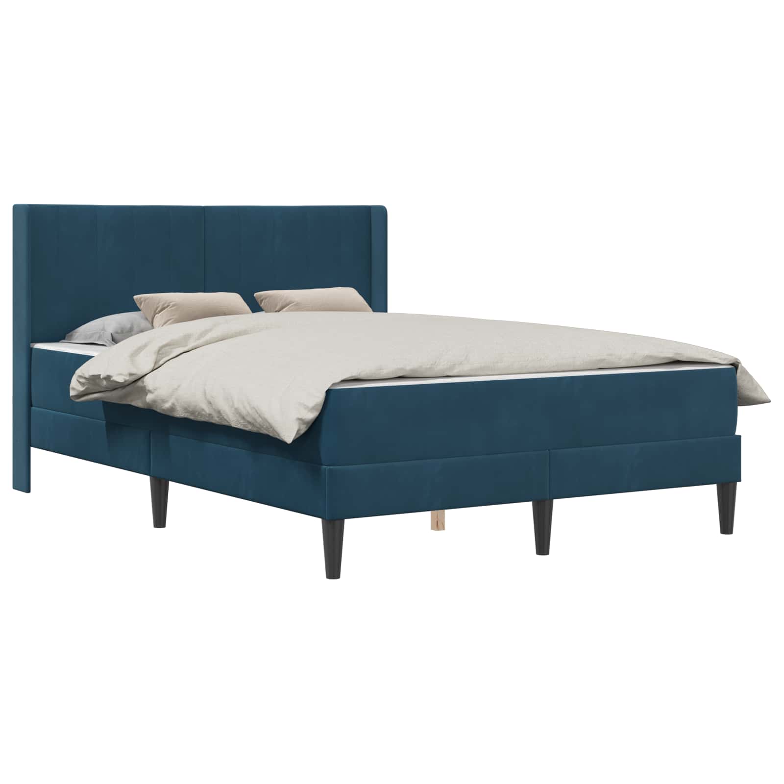 Cadre de lit avec matelas Bleu 160 x 200 cm Velours - XIOS