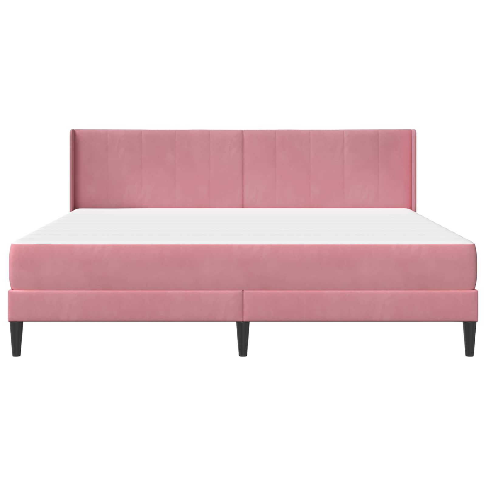Cadre de lit avec matelas Rose 180 x 200 cm Velours - XIOS