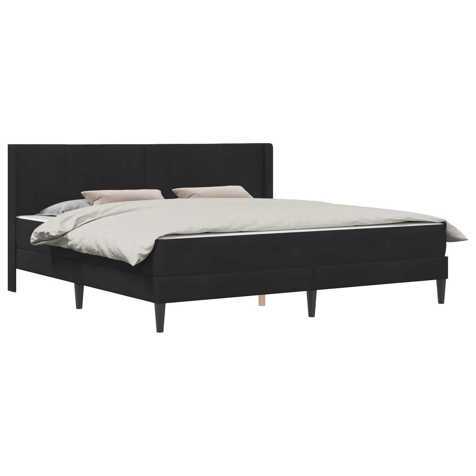 Cadre de lit avec matelas Noir 180 x 200 cm Velours - XIOS