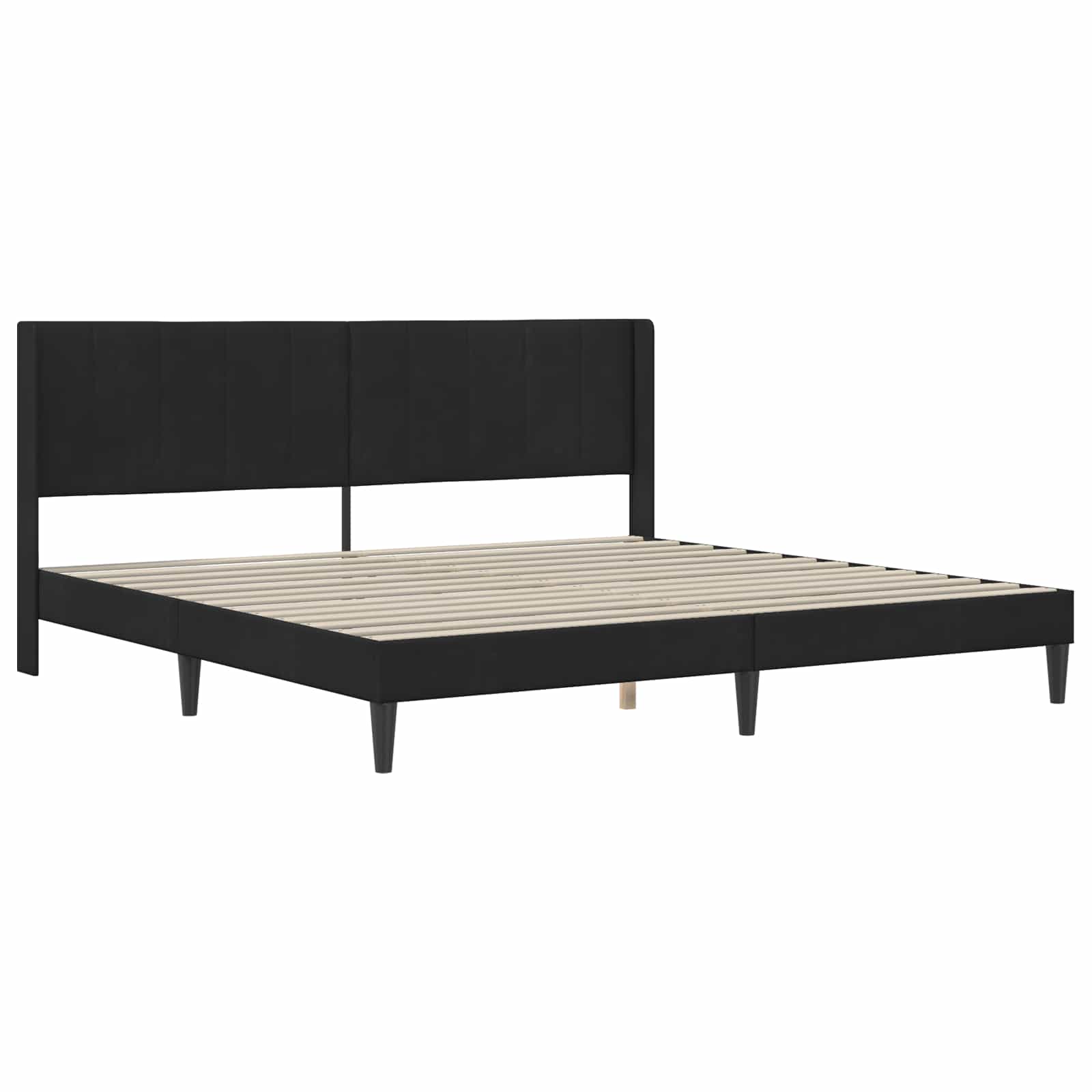 Cadre de lit avec matelas Noir 180 x 200 cm Velours - XIOS