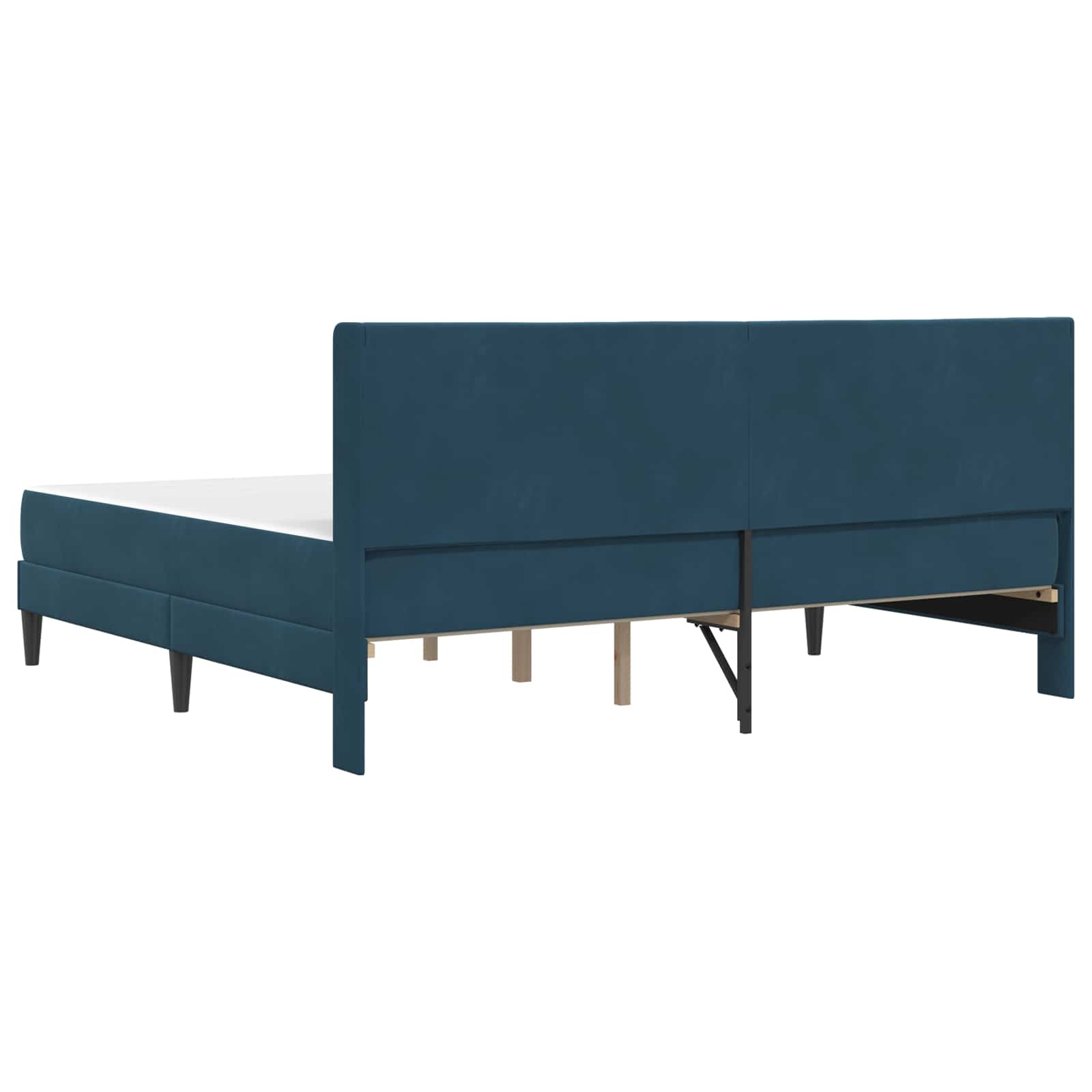 Cadre de lit avec matelas Bleu 180 x 200 cm Velours - XIOS
