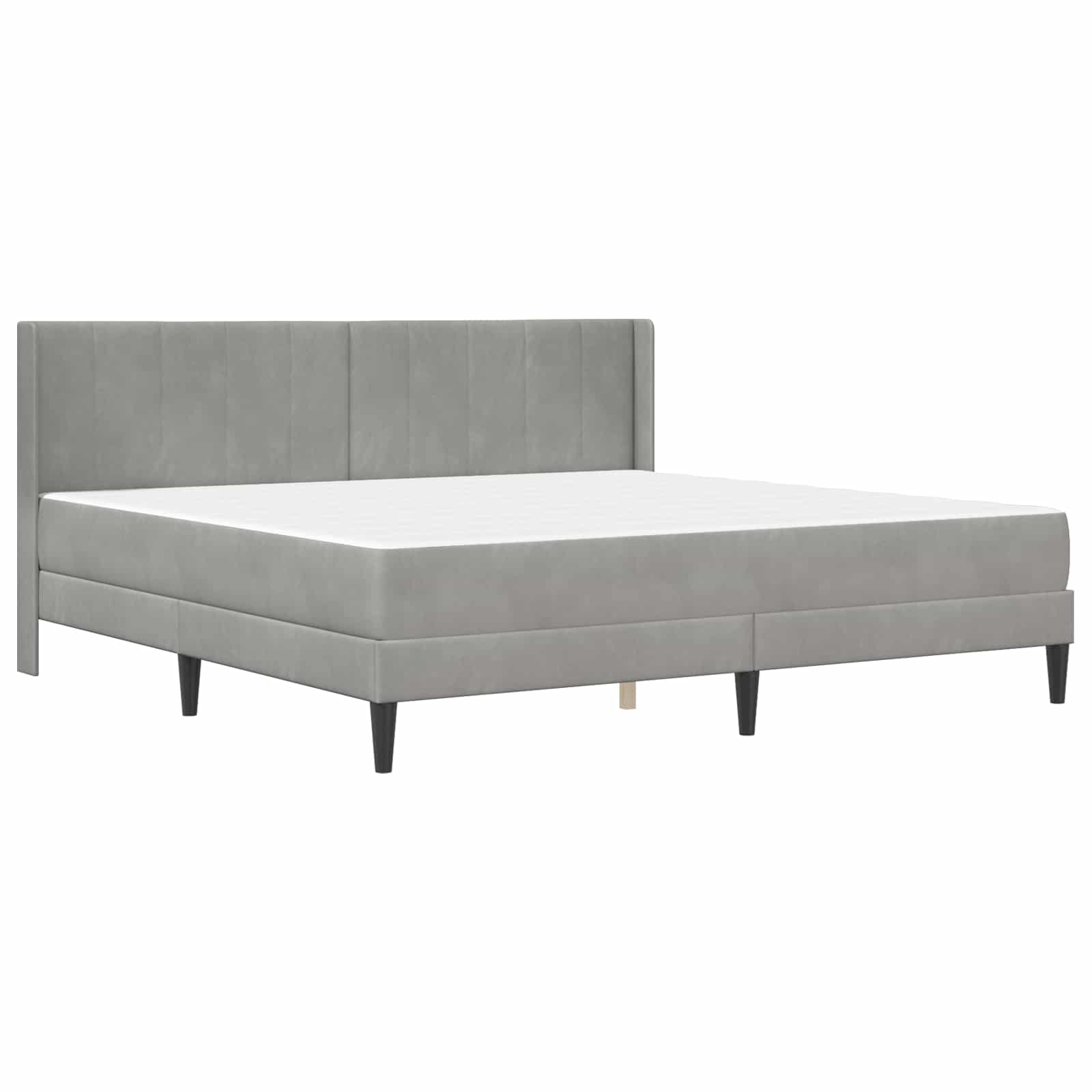 Cadre de lit avec matelas Gris clair 200 x 200 cm Velours - XIOS