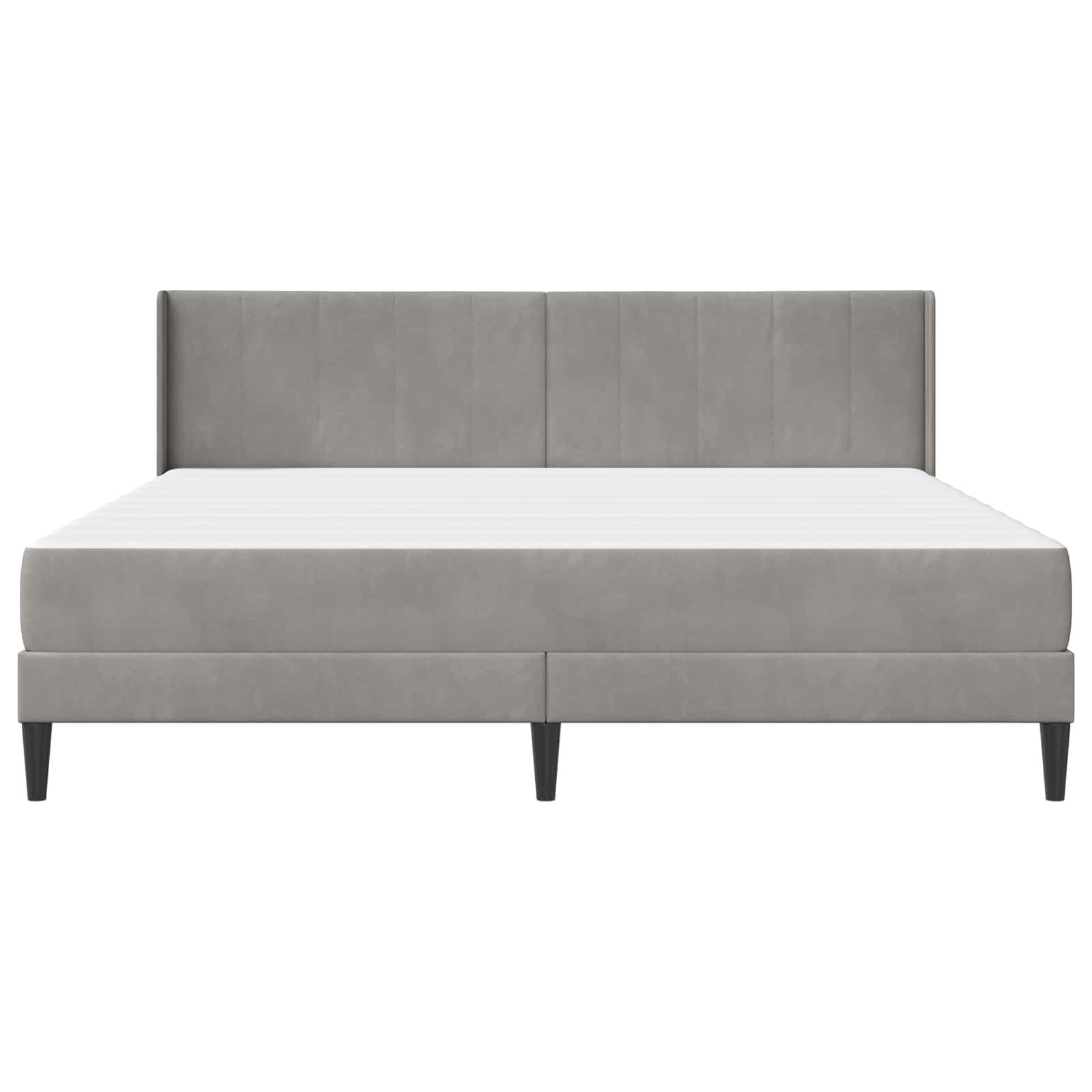 Cadre de lit avec matelas Gris clair 200 x 200 cm Velours - XIOS