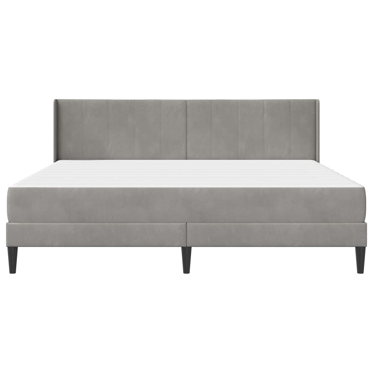 Cadre de lit avec matelas Gris clair 200 x 200 cm Velours