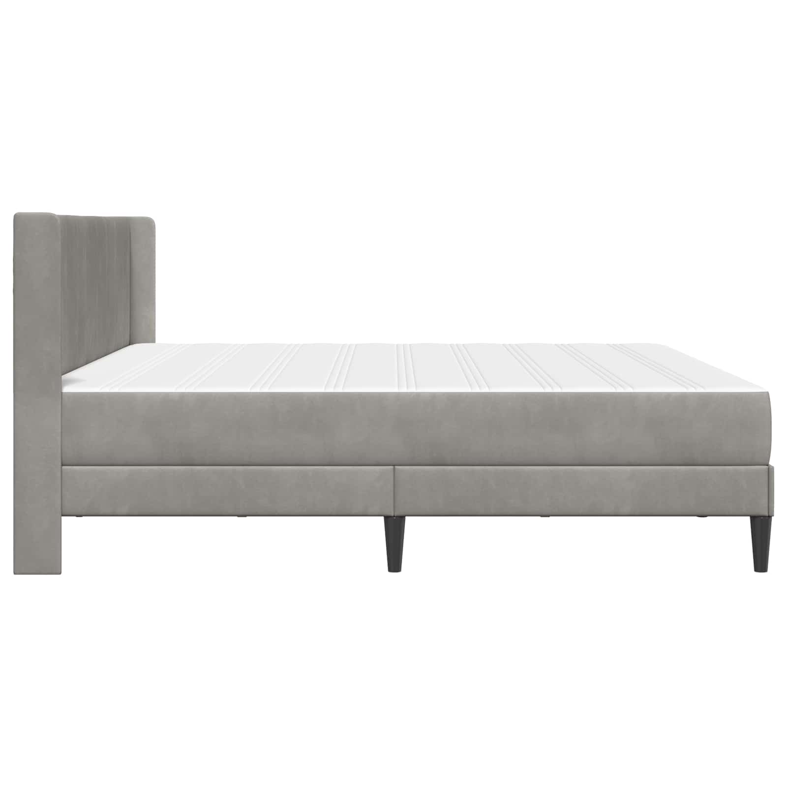 Cadre de lit avec matelas Gris clair 200 x 200 cm Velours - XIOS