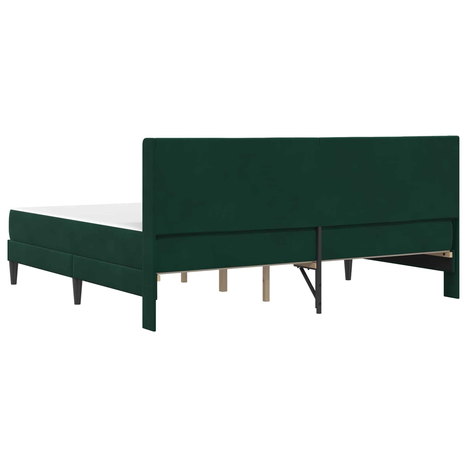 Cadre de lit avec matelas Vert foncé 200 x 200 cm Velours - XIOS