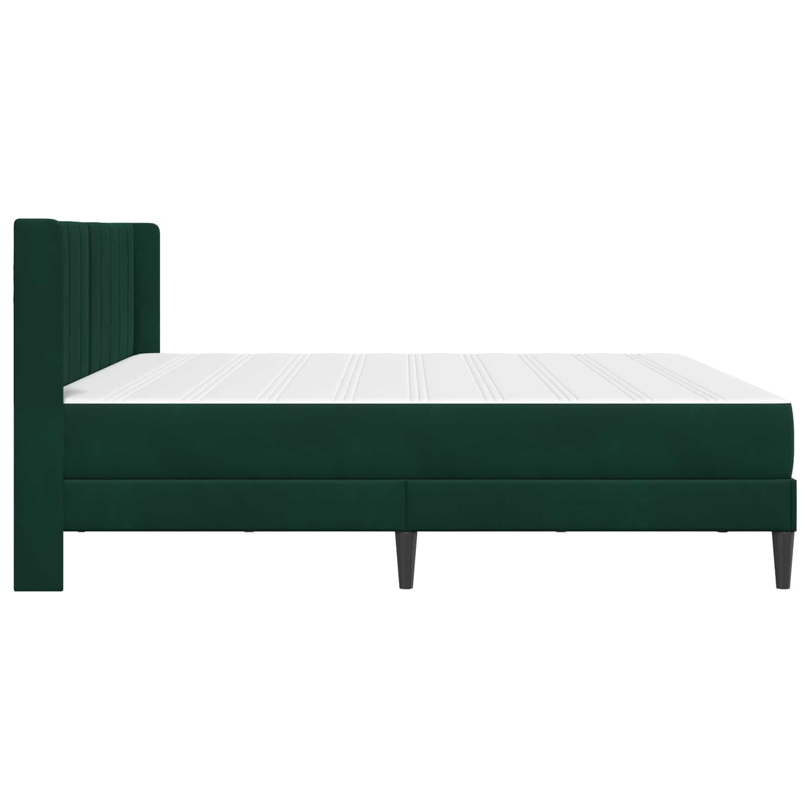 Cadre de lit avec matelas Vert foncé 200 x 200 cm Velours - XIOS