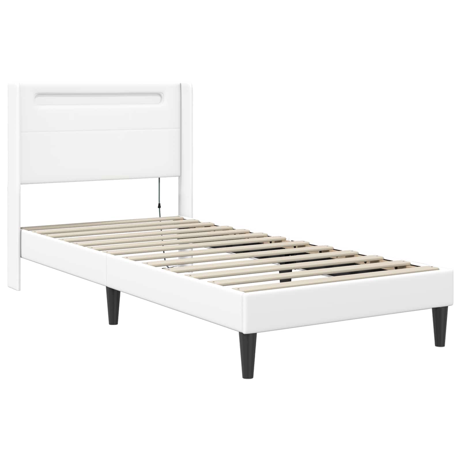 Cadre de lit avec matelas Blanc 80 x 200 cm Simili cuir - XIOS