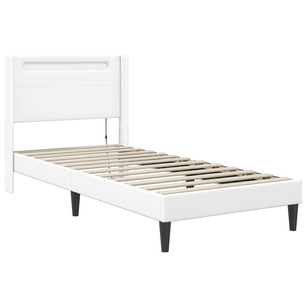 Cadre de lit avec matelas Blanc 80 x 200 cm Simili cuir