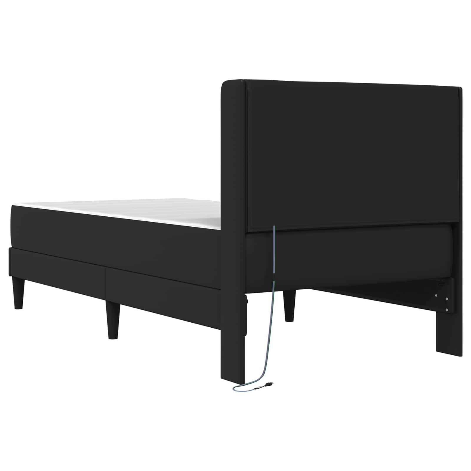 Cadre de lit avec matelas Noir 90 x 190 cm Simili cuir - XIOS