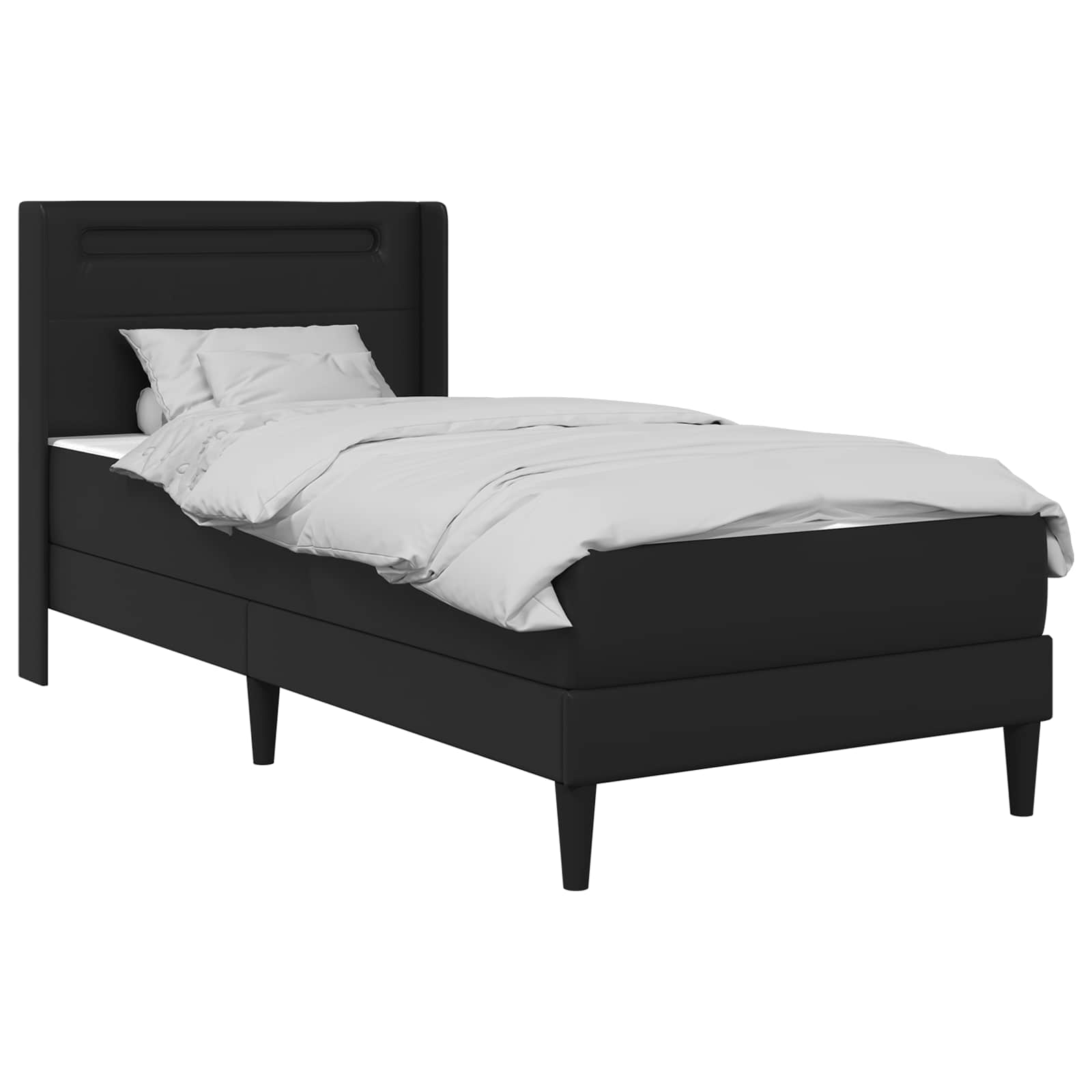 Cadre de lit avec matelas Noir 90 x 190 cm Simili cuir - XIOS