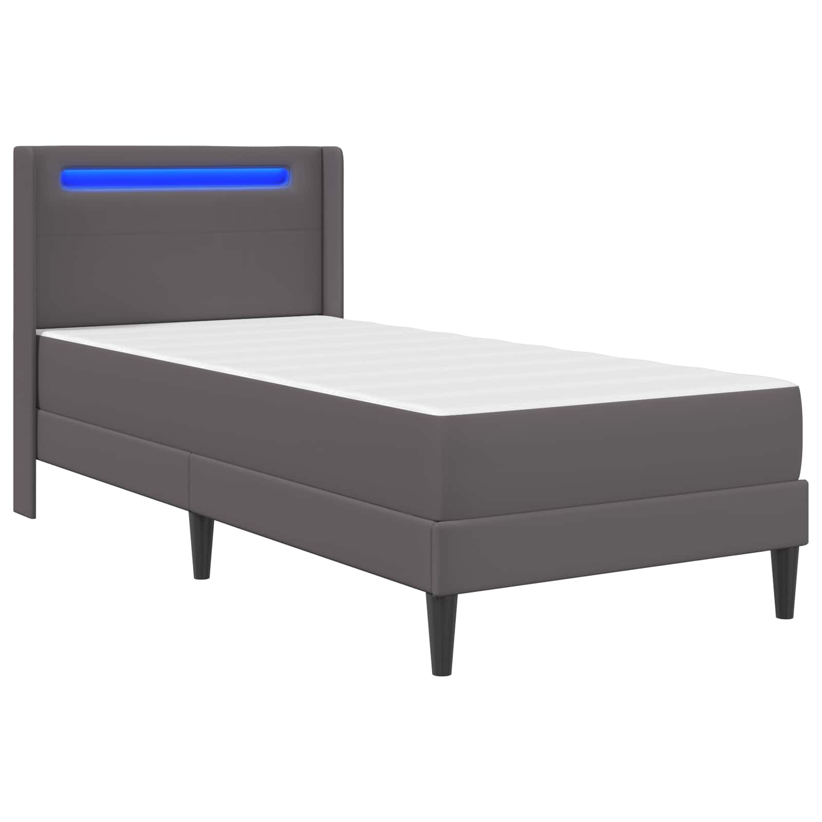Cadre de lit avec matelas Gris 90 x 200 cm Simili cuir - XIOS