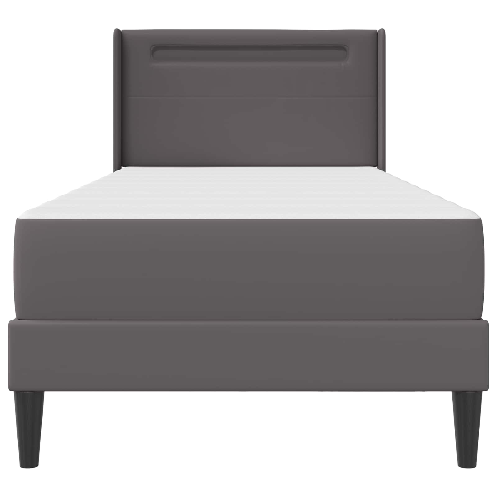 Cadre de lit avec matelas Gris 90 x 200 cm Simili cuir - XIOS