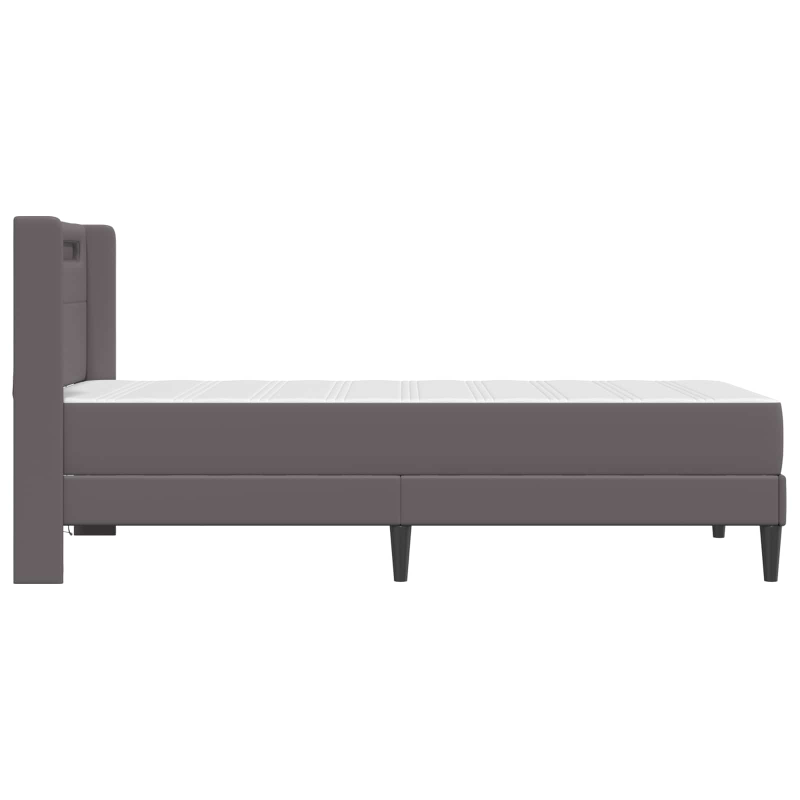 Cadre de lit avec matelas Gris 90 x 200 cm Simili cuir - XIOS