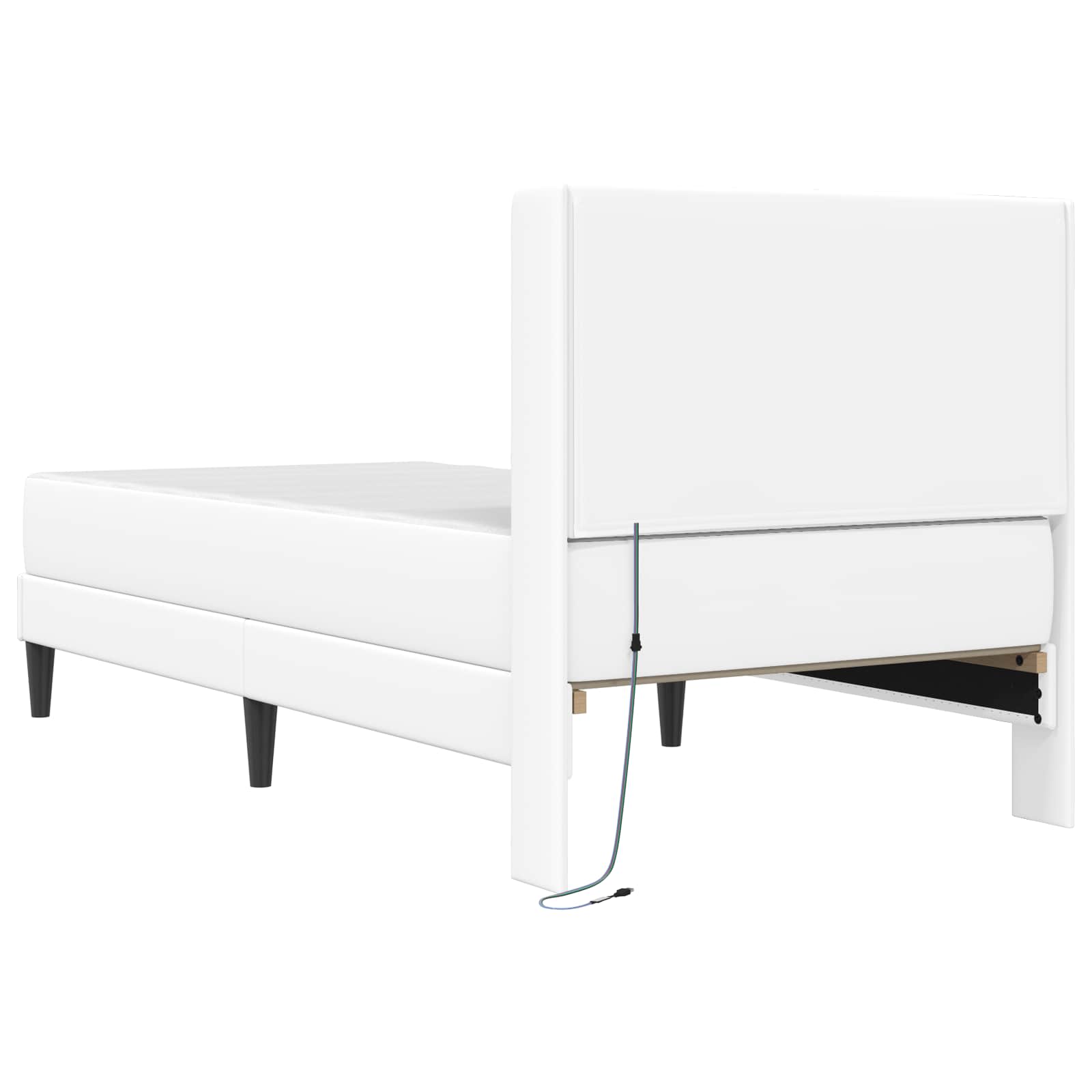 Cadre de lit avec matelas Blanc 90 x 200 cm Simili cuir - XIOS