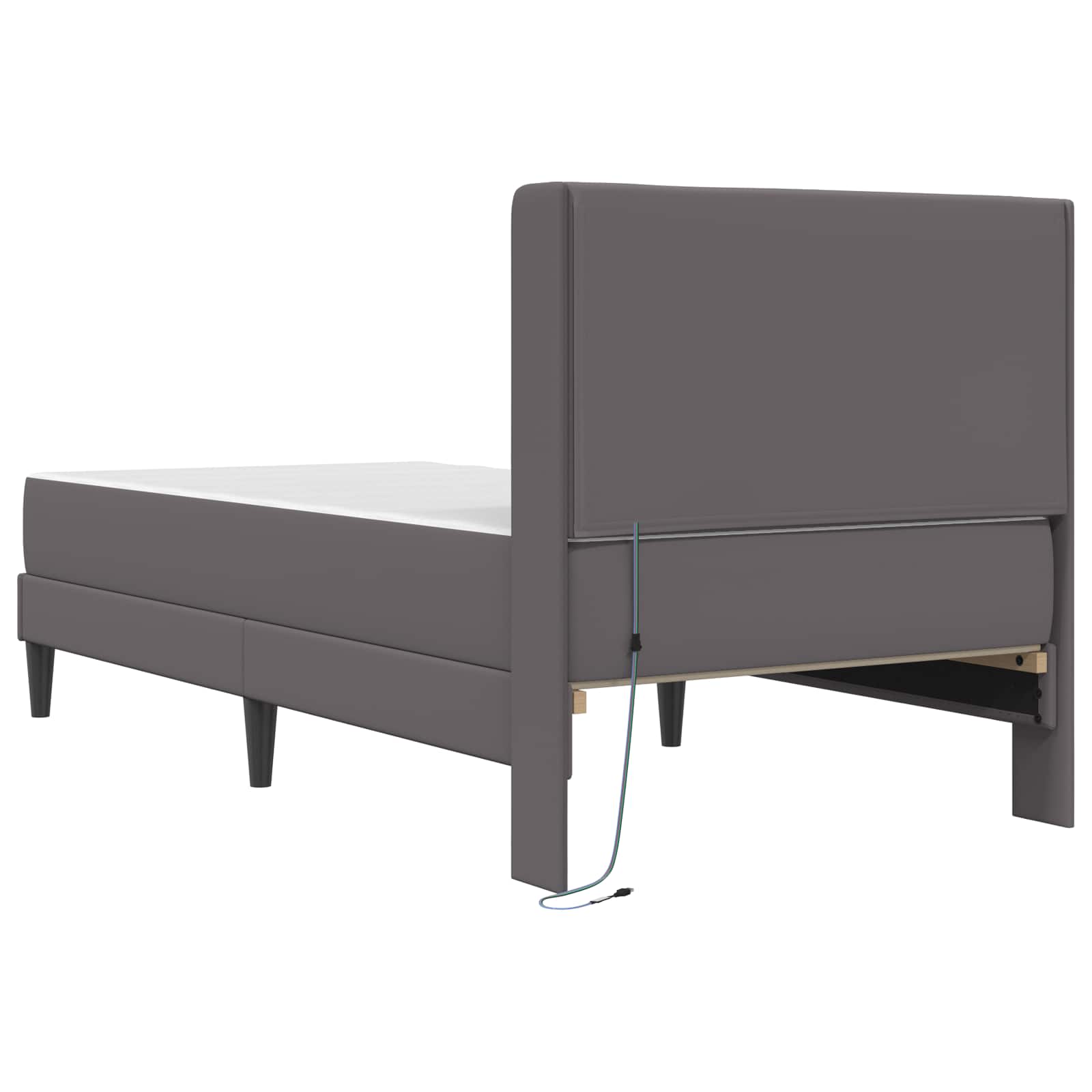 Cadre de lit avec matelas Gris 100 x 200 cm Simili cuir - XIOS