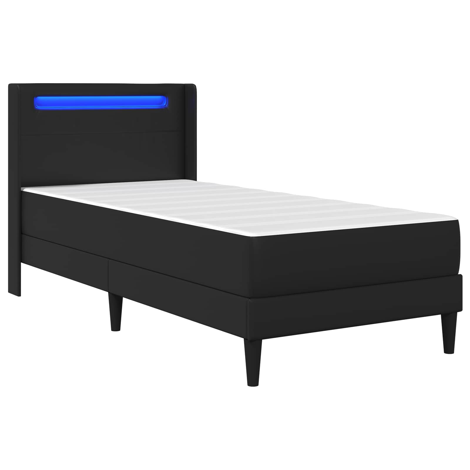 Cadre de lit avec matelas Noir 100 x 200 cm Simili cuir - XIOS