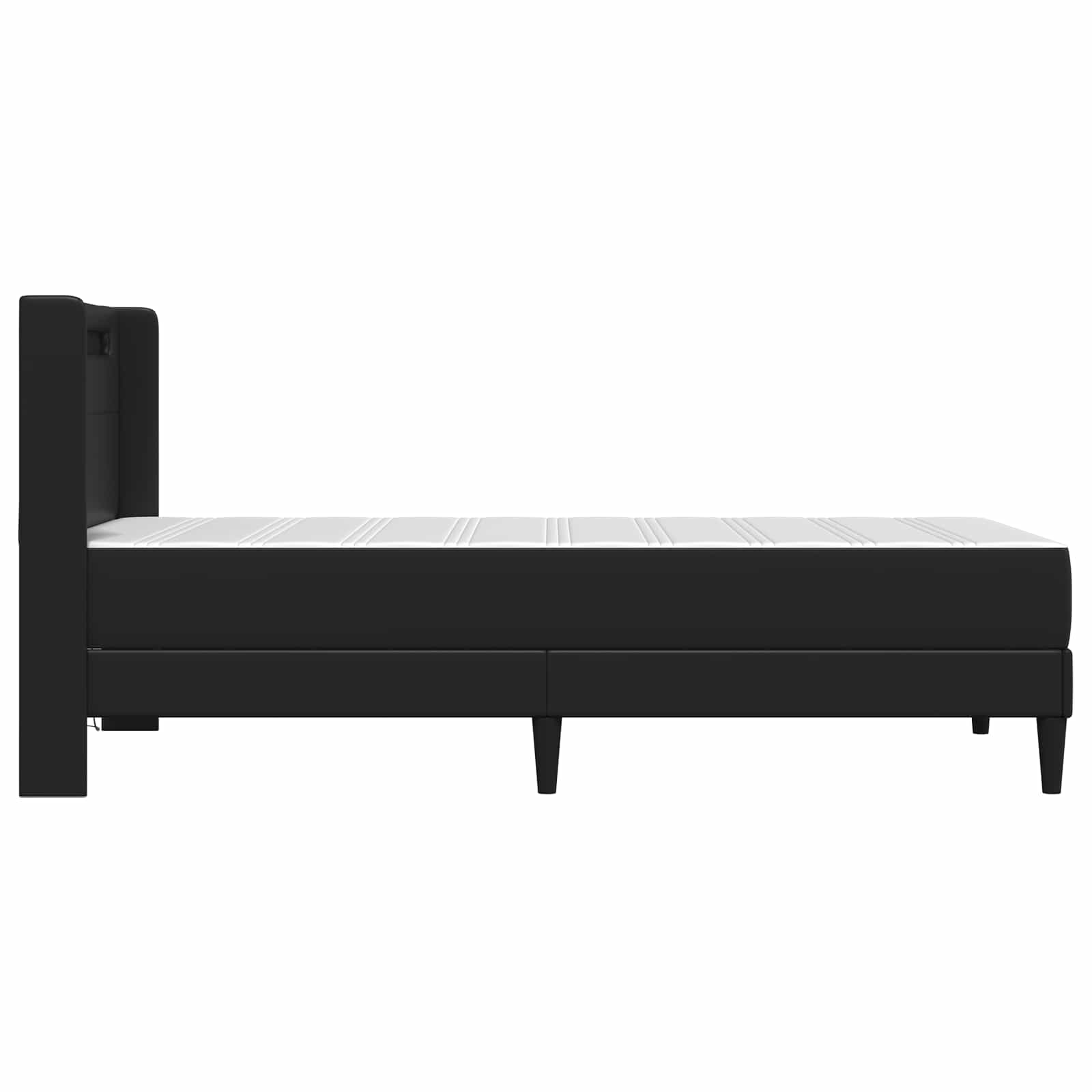 Cadre de lit avec matelas Noir 100 x 200 cm Simili cuir - XIOS