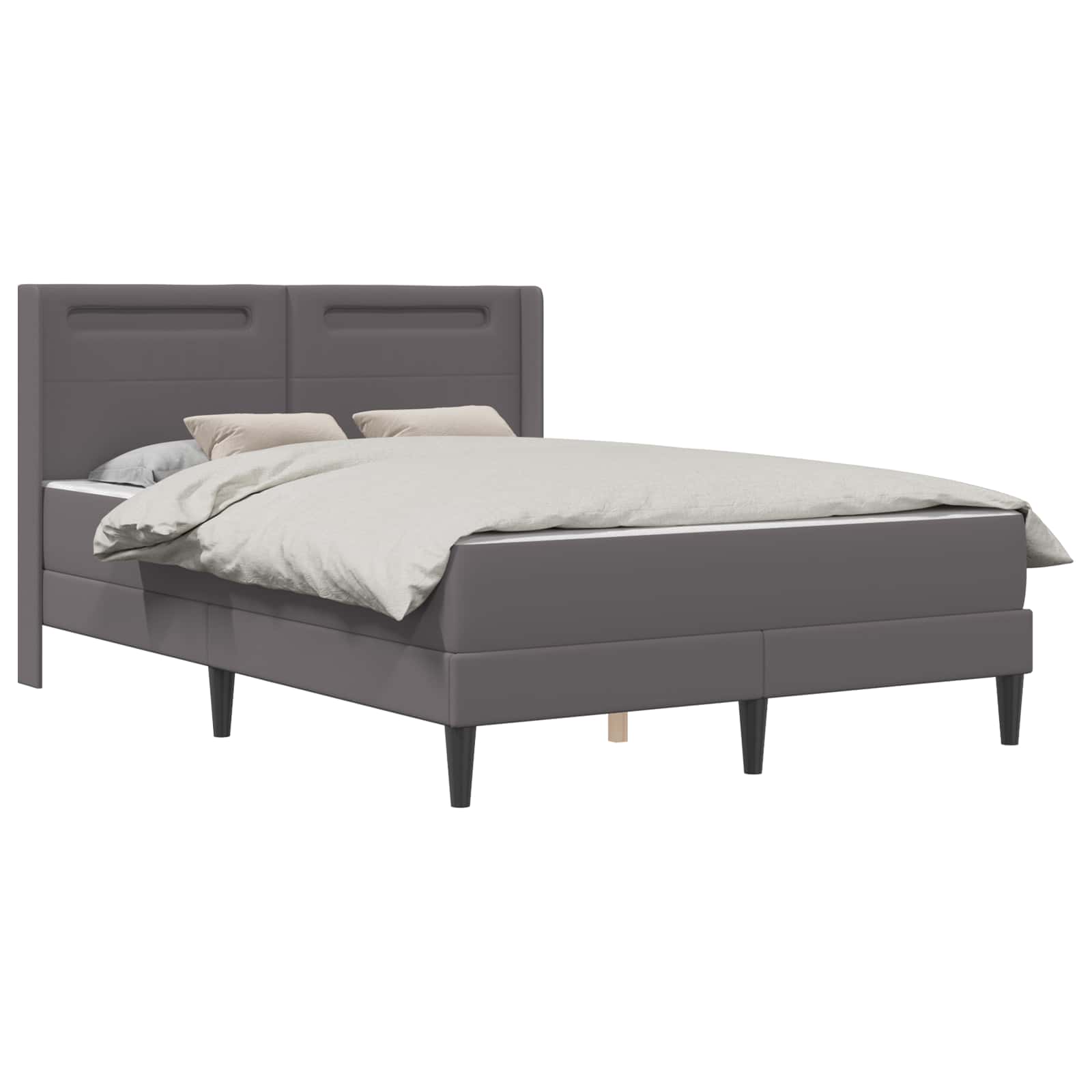 Cadre de lit avec matelas Gris 120 x 200 cm Simili cuir - XIOS