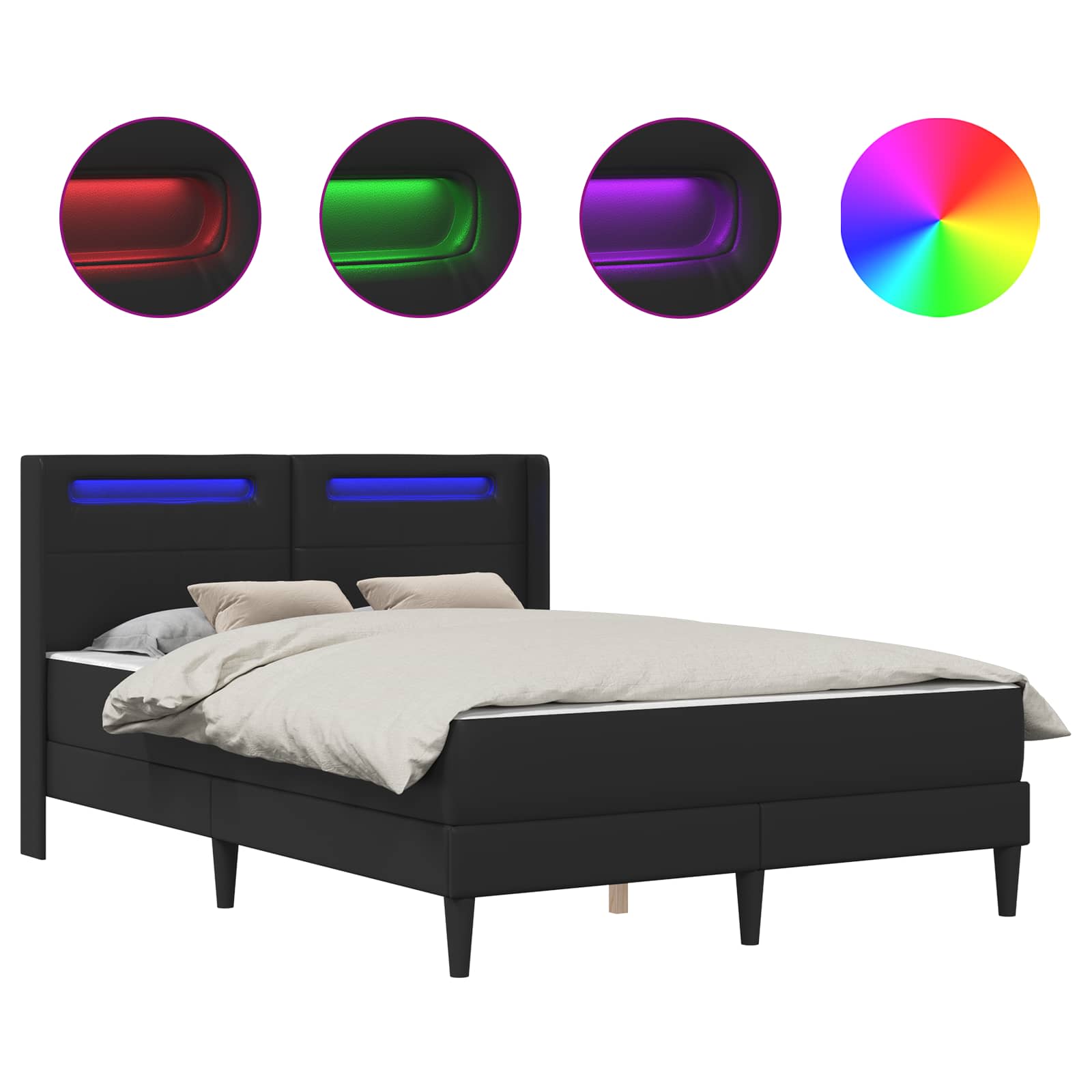 Cadre de lit avec matelas Noir 120 x 200 cm Simili cuir - XIOS
