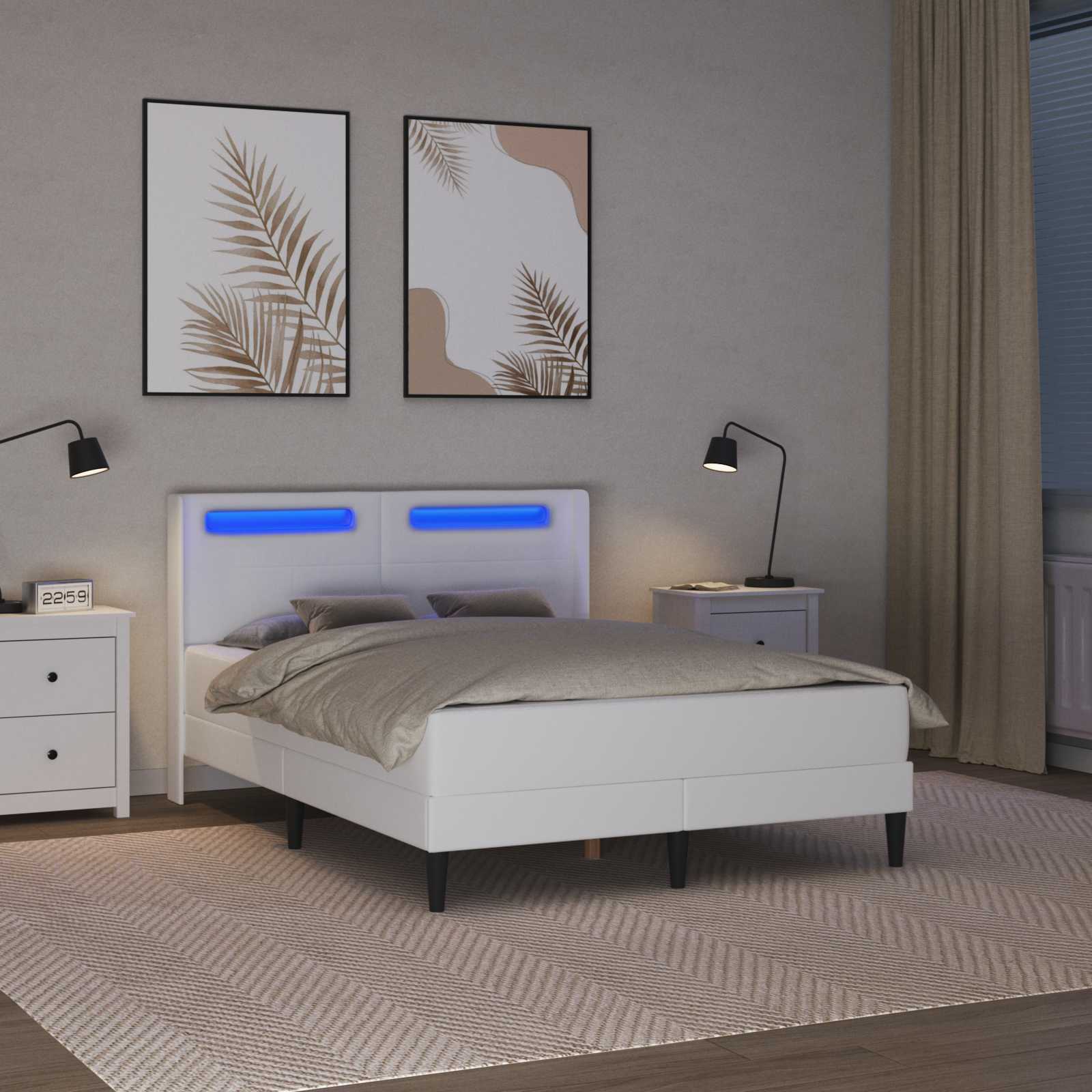 Cadre de lit avec matelas Blanc 120 x 200 cm Simili cuir - XIOS