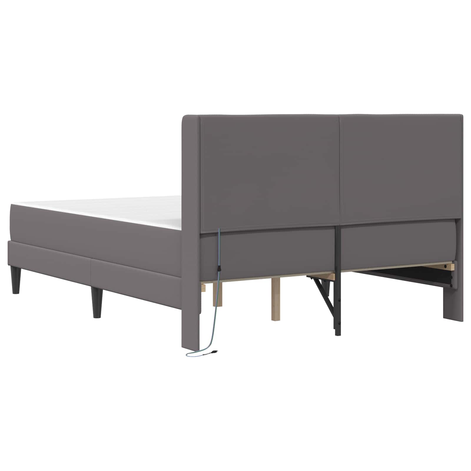 Cadre de lit avec matelas Gris 140 x 190 cm Simili cuir - XIOS