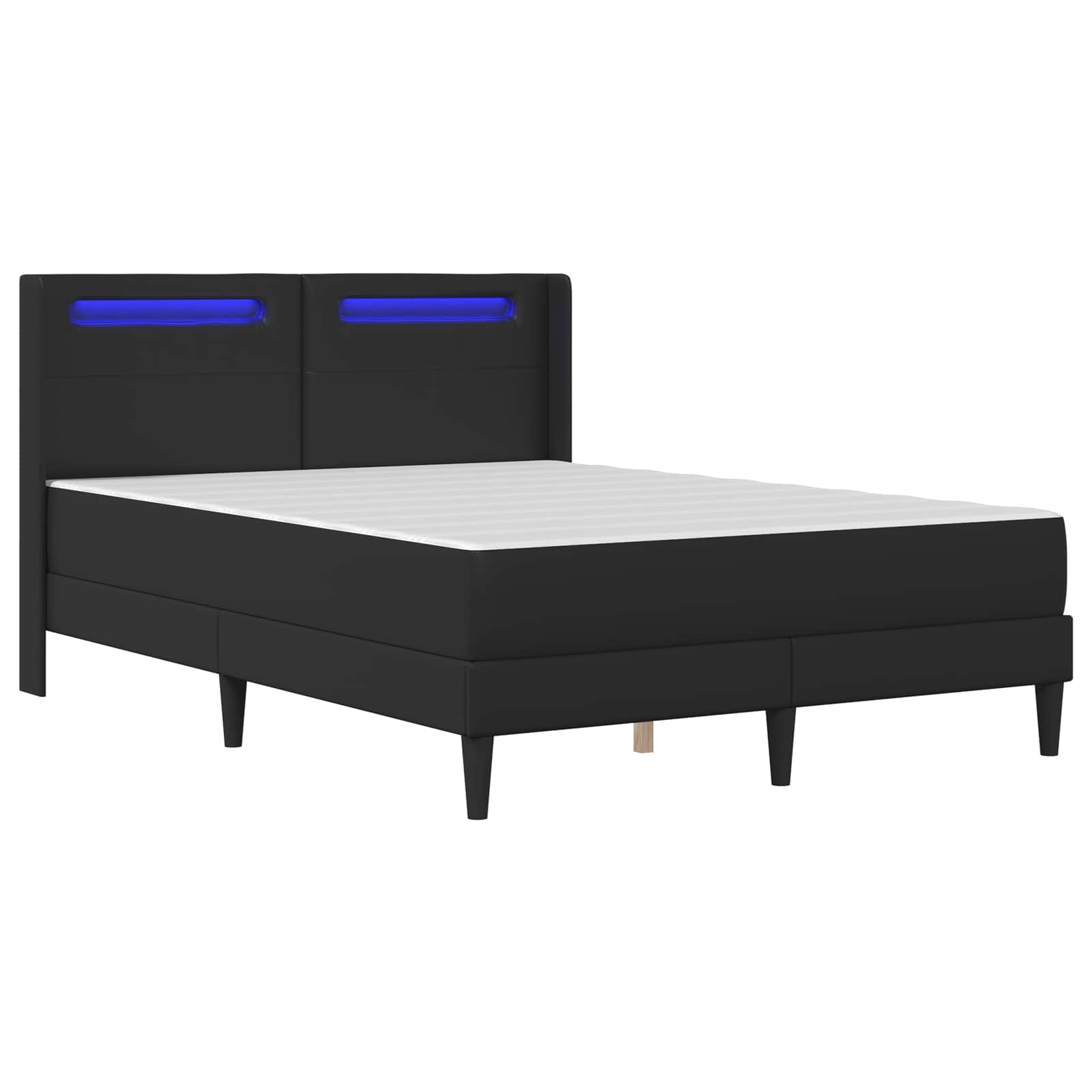 Cadre de lit avec matelas Noir 140 x 190 cm Simili cuir - XIOS