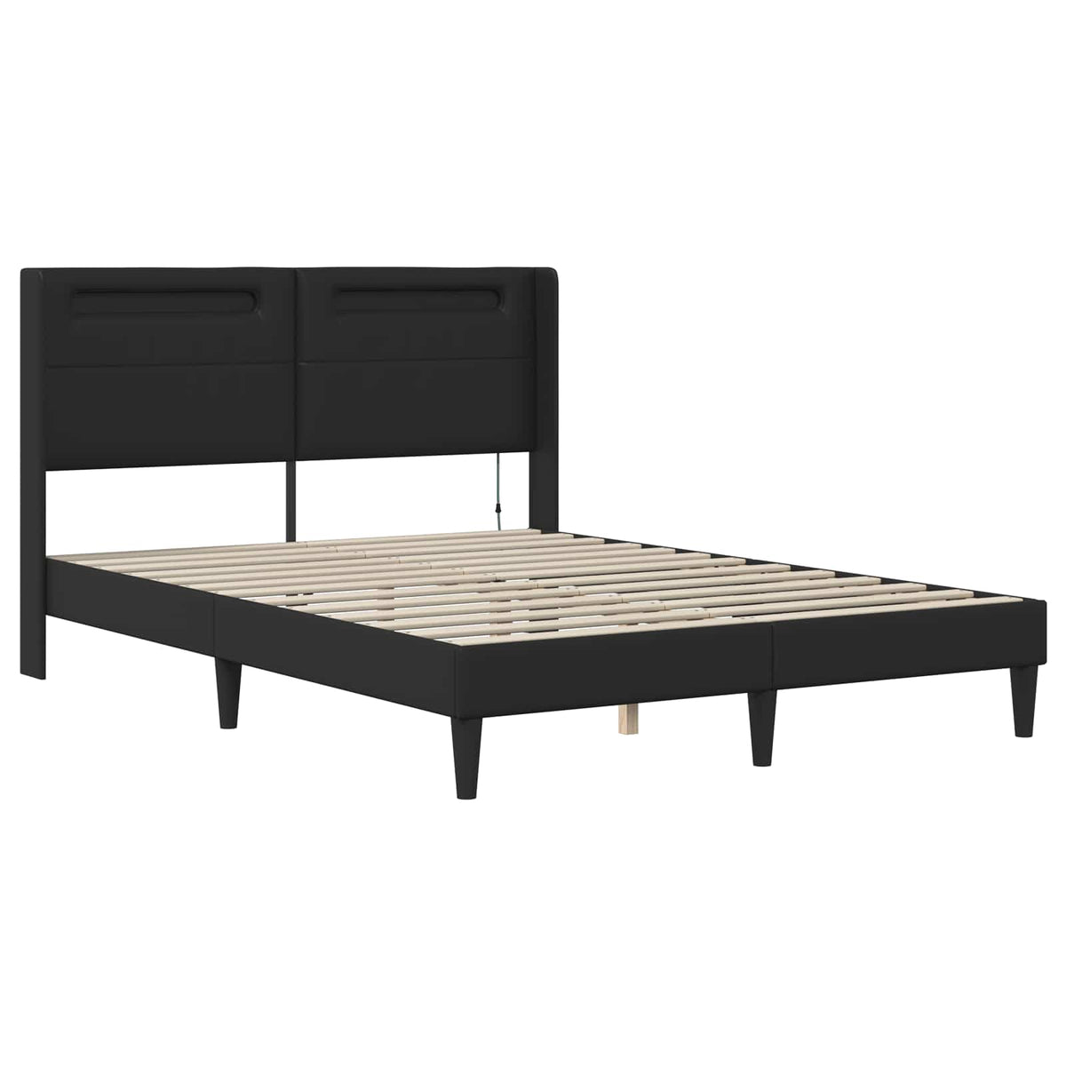 Cadre de lit avec matelas Noir 140 x 190 cm Simili cuir