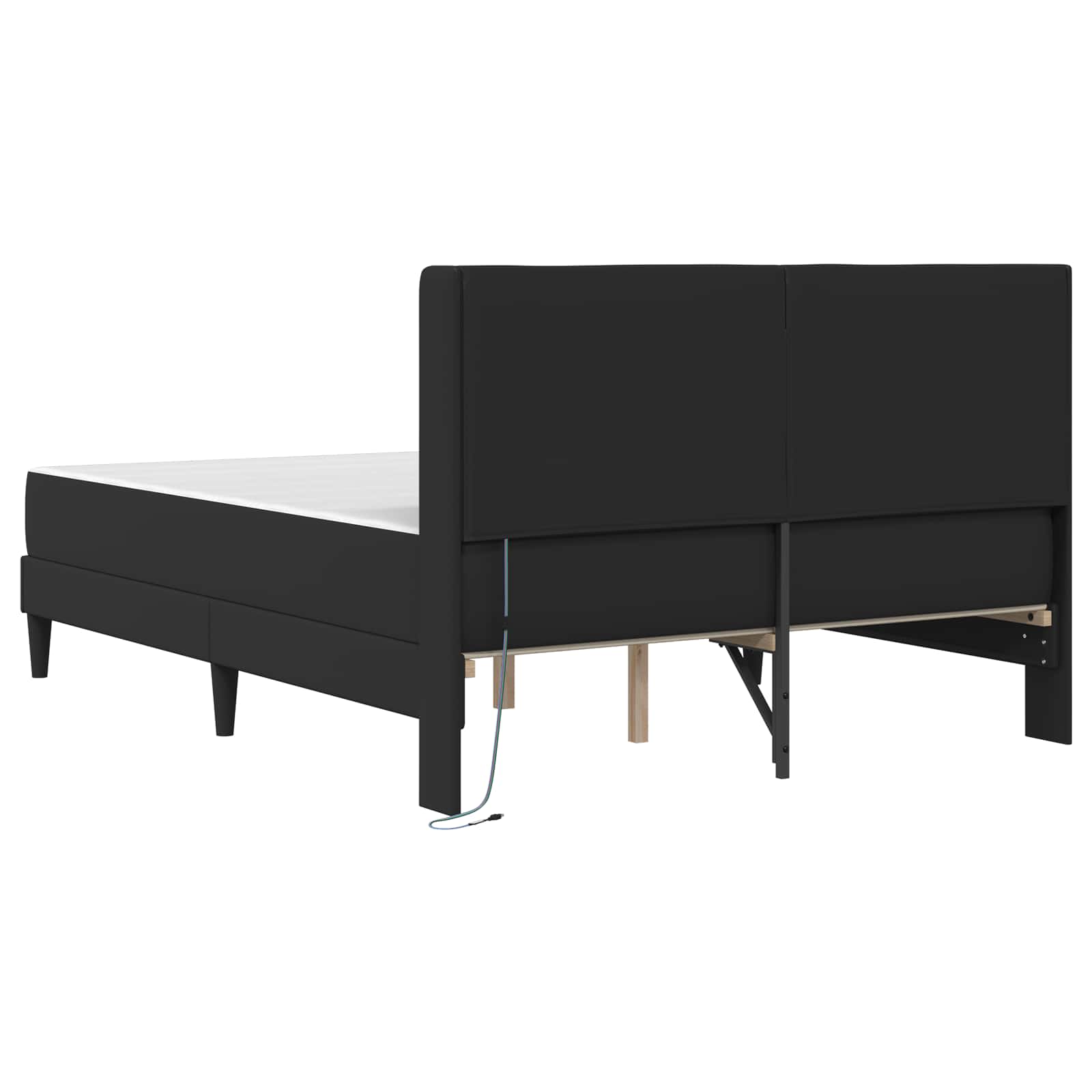 Cadre de lit avec matelas Noir 140 x 190 cm Simili cuir - XIOS