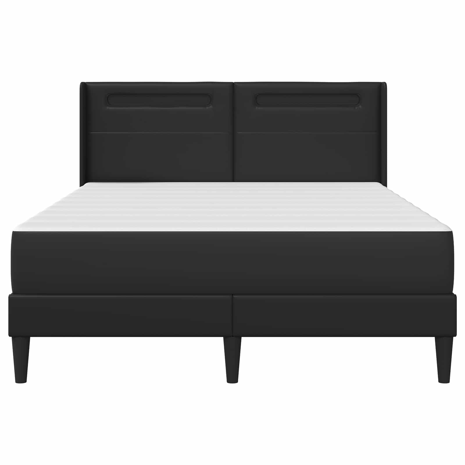 Cadre de lit avec matelas Noir 140 x 190 cm Simili cuir - XIOS