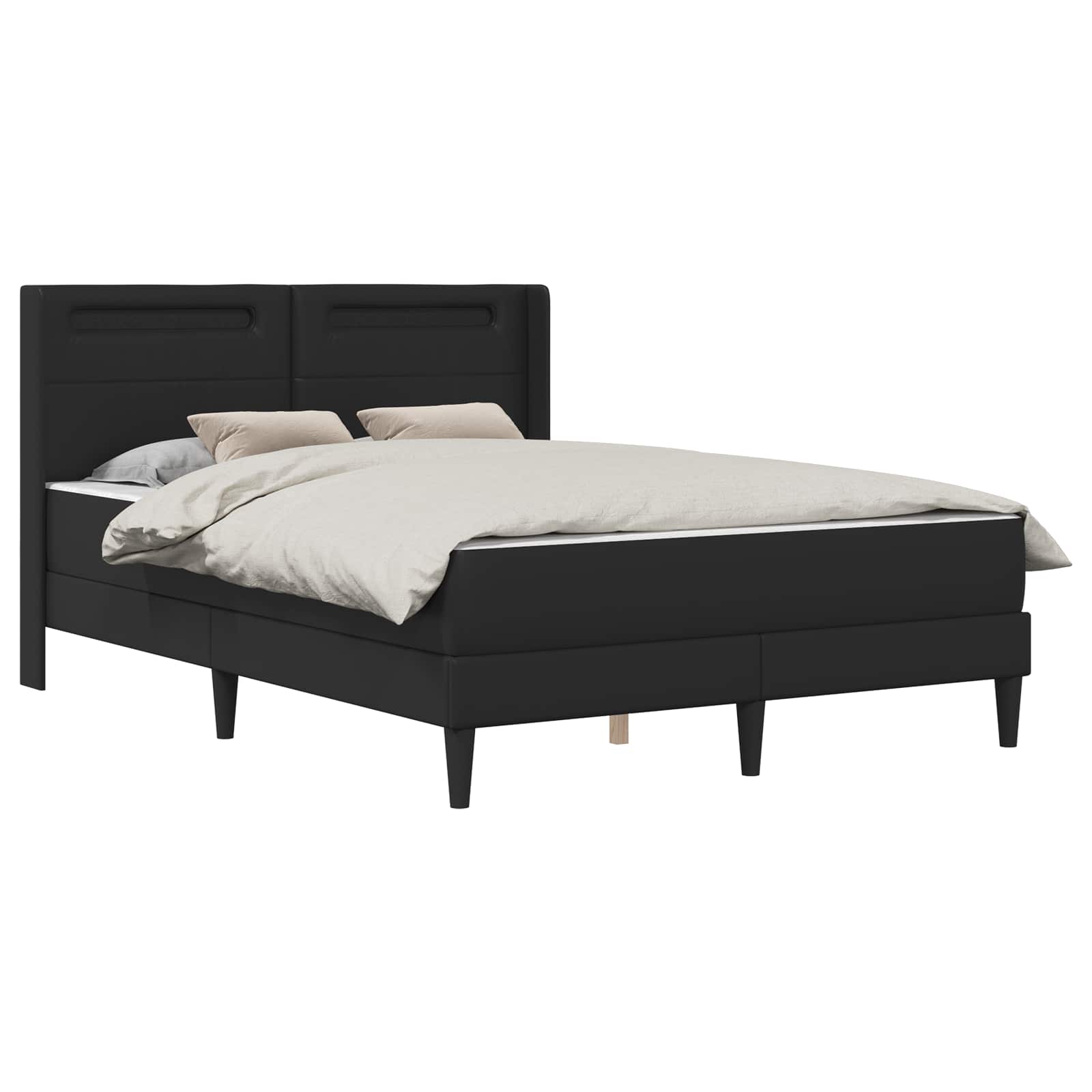 Cadre de lit avec matelas Noir 140 x 190 cm Simili cuir - XIOS