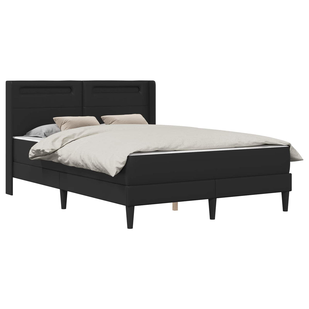 Cadre de lit avec matelas Noir 140 x 190 cm Simili cuir