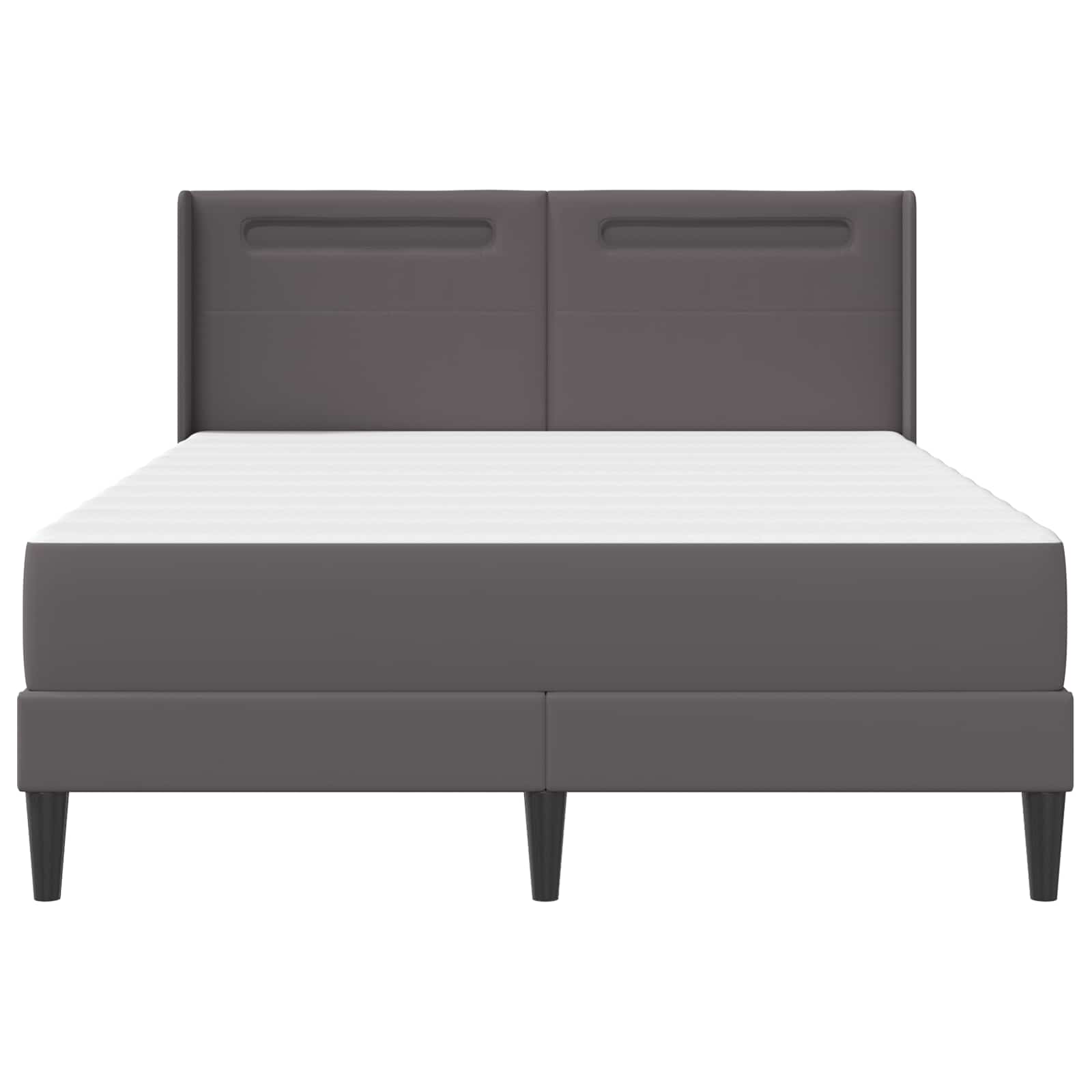 Cadre de lit avec matelas Gris 140 x 200 cm Simili cuir - XIOS