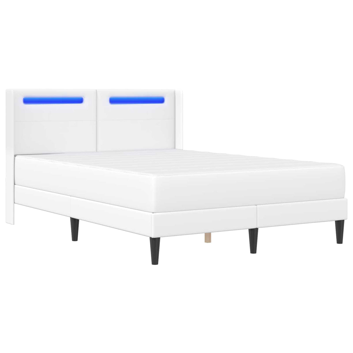 Cadre de lit avec matelas Blanc 140 x 200 cm Simili cuir